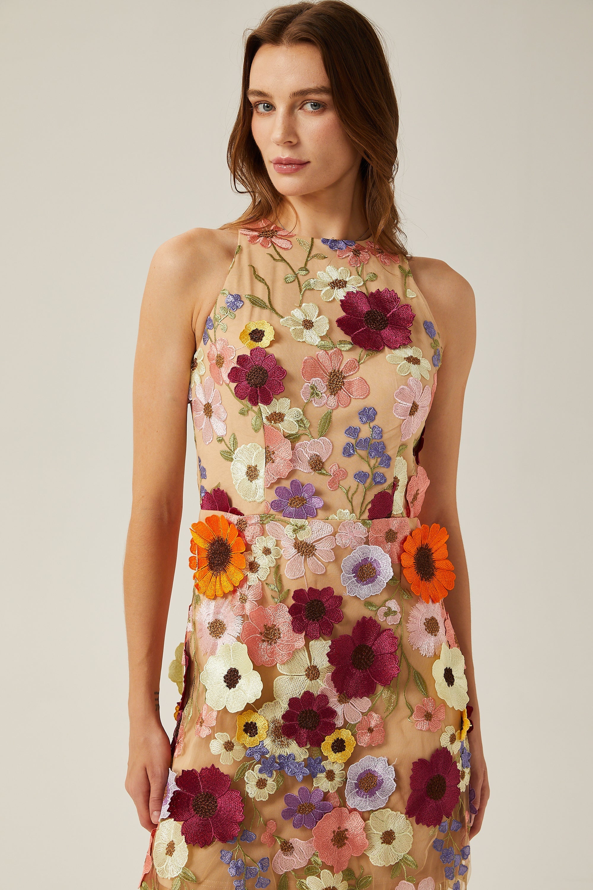 Audrey petal-detail sleeveless maxi dress (US Only)