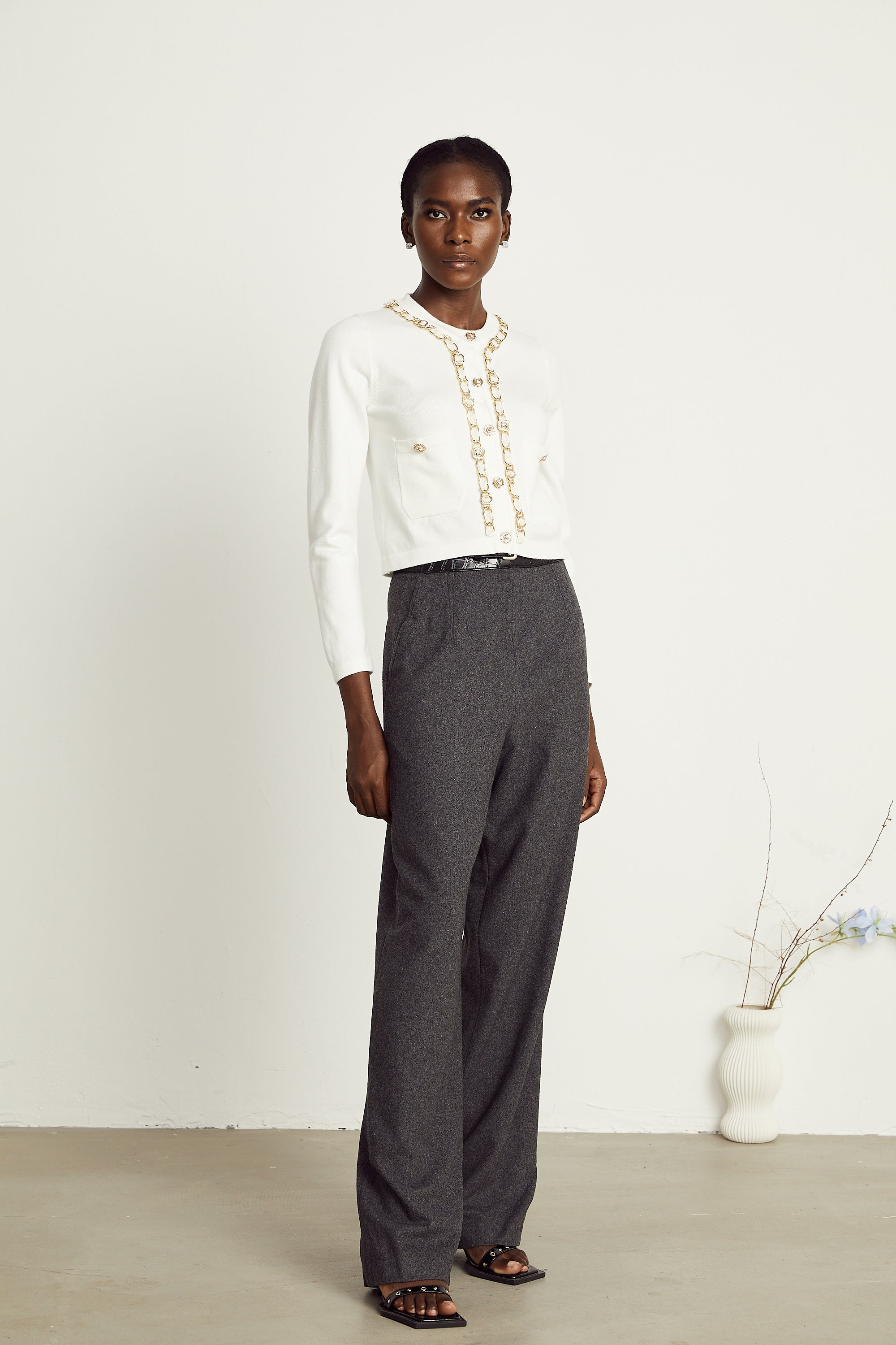 Karine chain-link knitted cardigan (Final Sale-US Only)