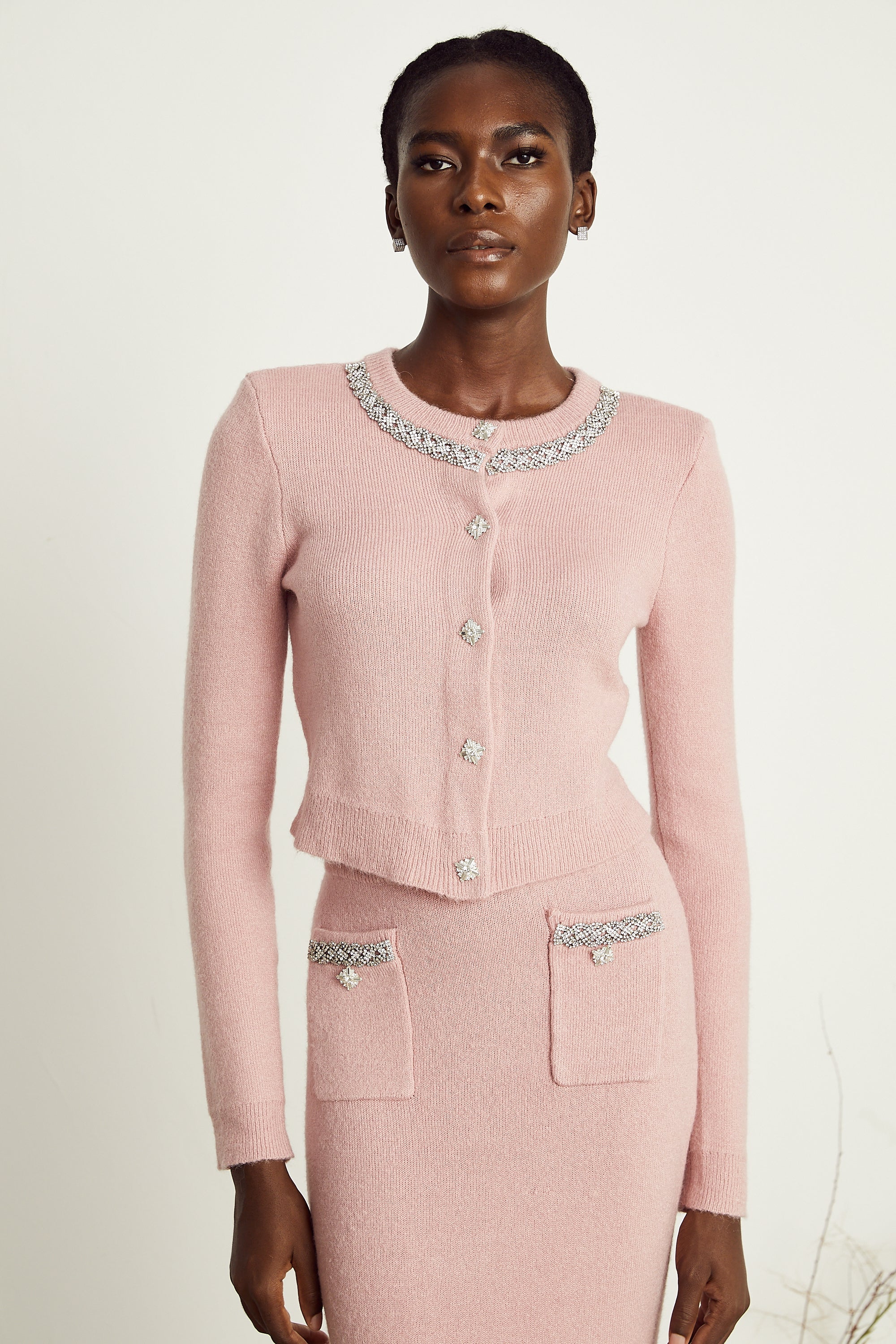 Renée pink embellished jacket & skirt matching set (Final Sale-US Only)