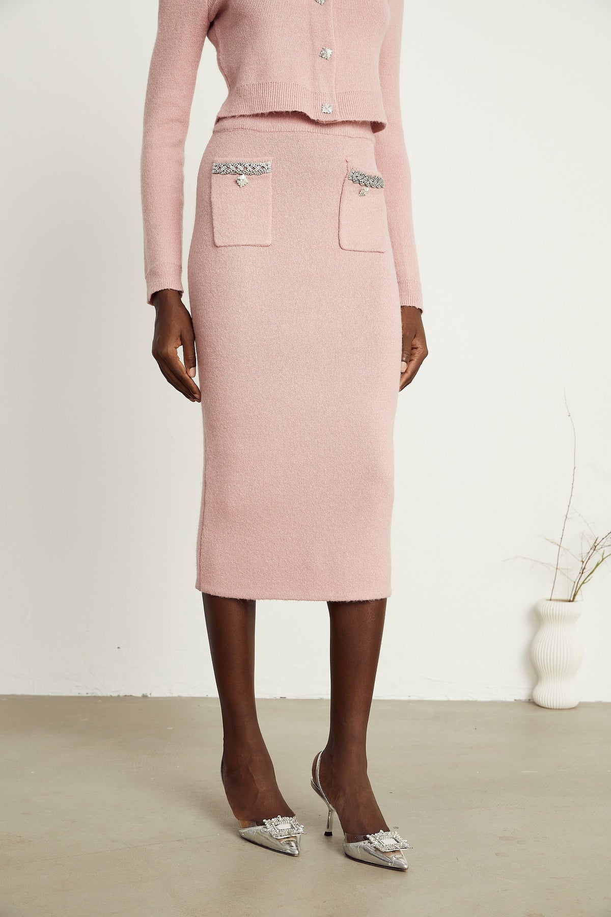 Renée pink embellished jacket & skirt matching set (Final Sale-US Only)