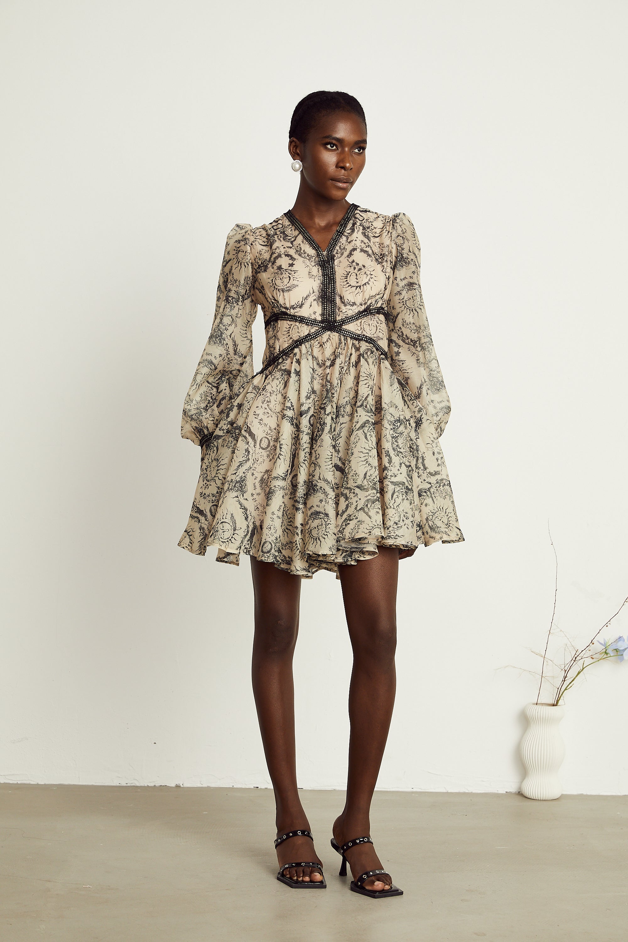 Auréliane pattern-print V-neck mini dress (US Only)