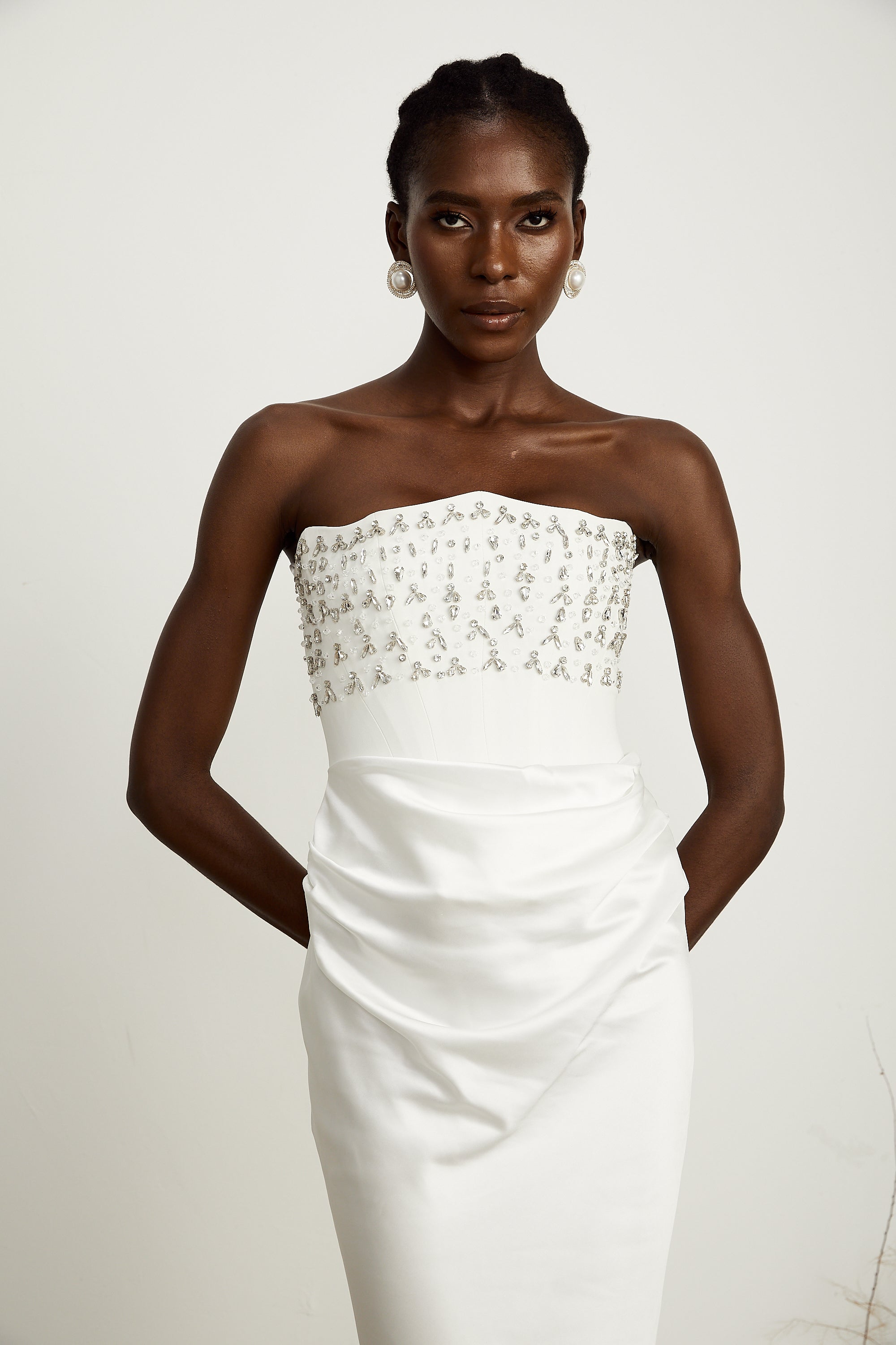 Aurore White Crystal Embellished Maxi Dress (Final Sale-US Only)