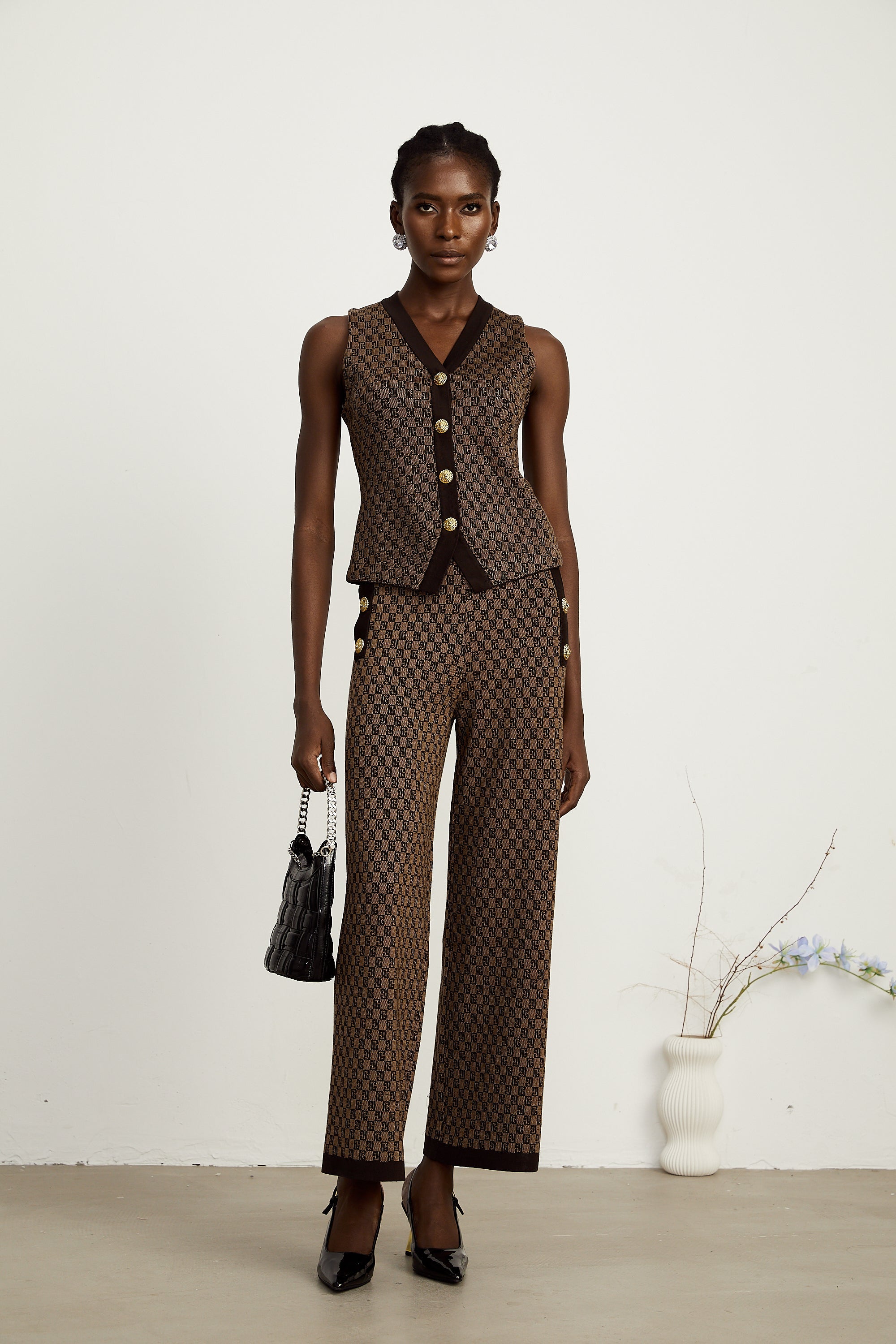 Cyrielle monogram-jacquard top & trousers matching set (Final Sale-US Only)