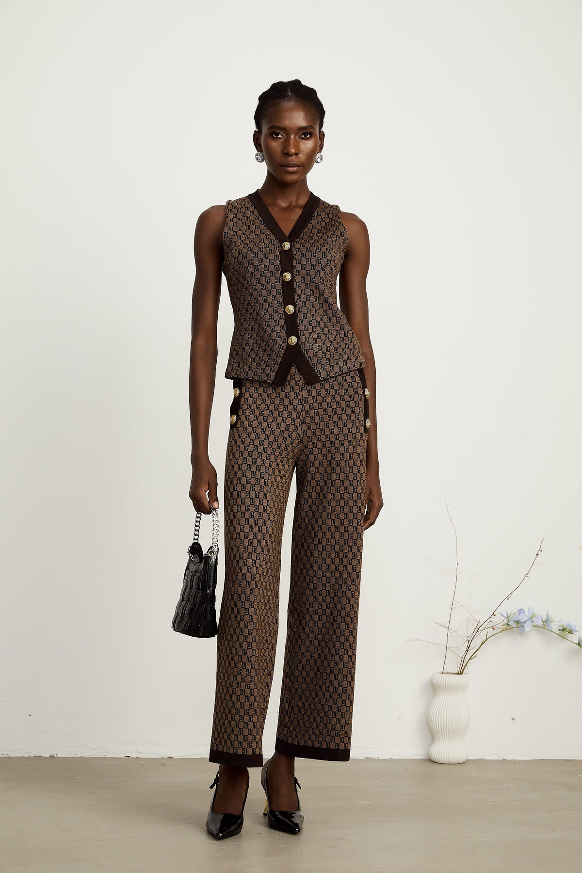 Cyrielle monogram-jacquard top & trousers matching set (Final Sale-US Only)