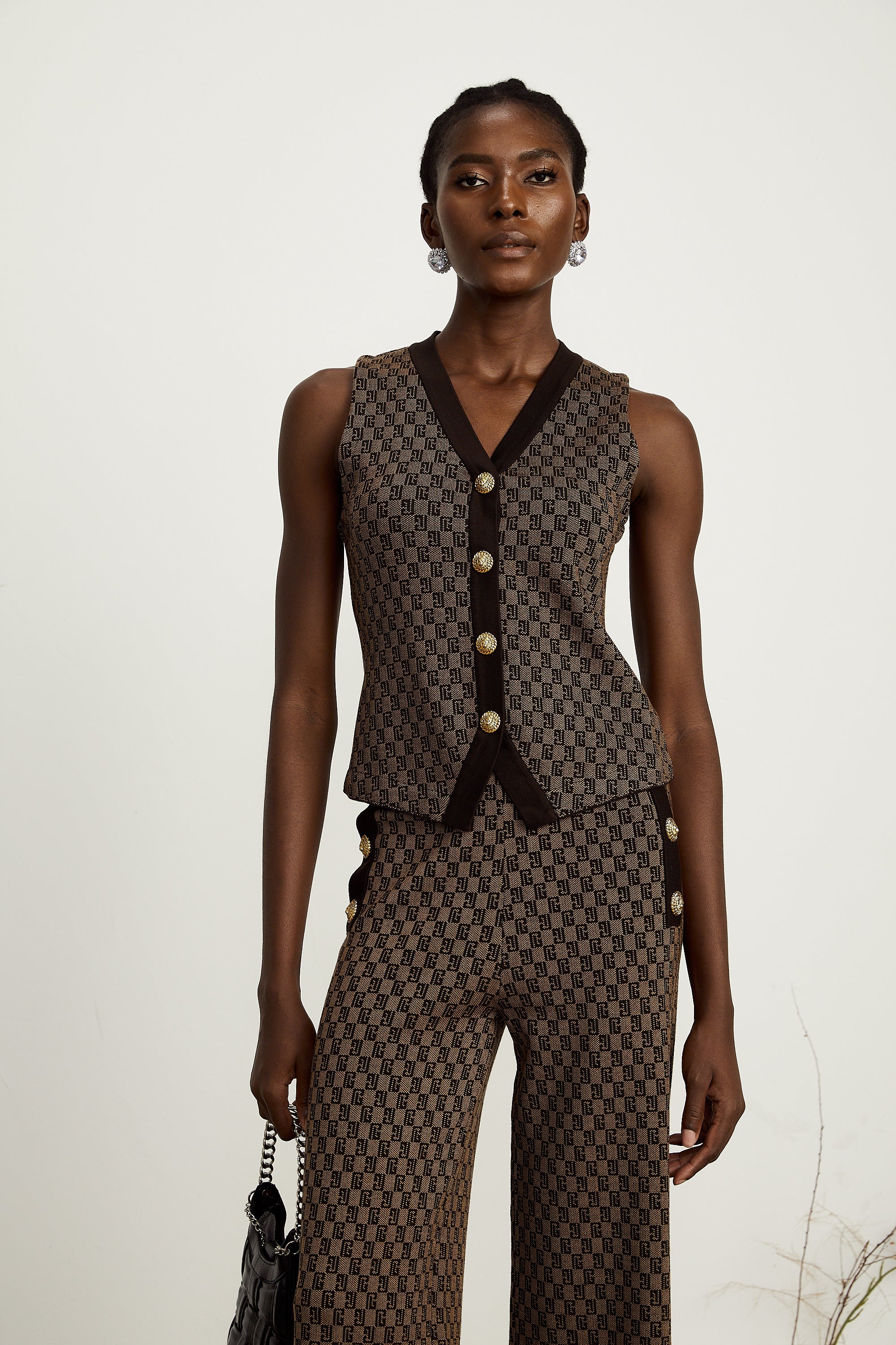 Cyrielle monogram-jacquard top & trousers matching set (Final Sale-US Only)