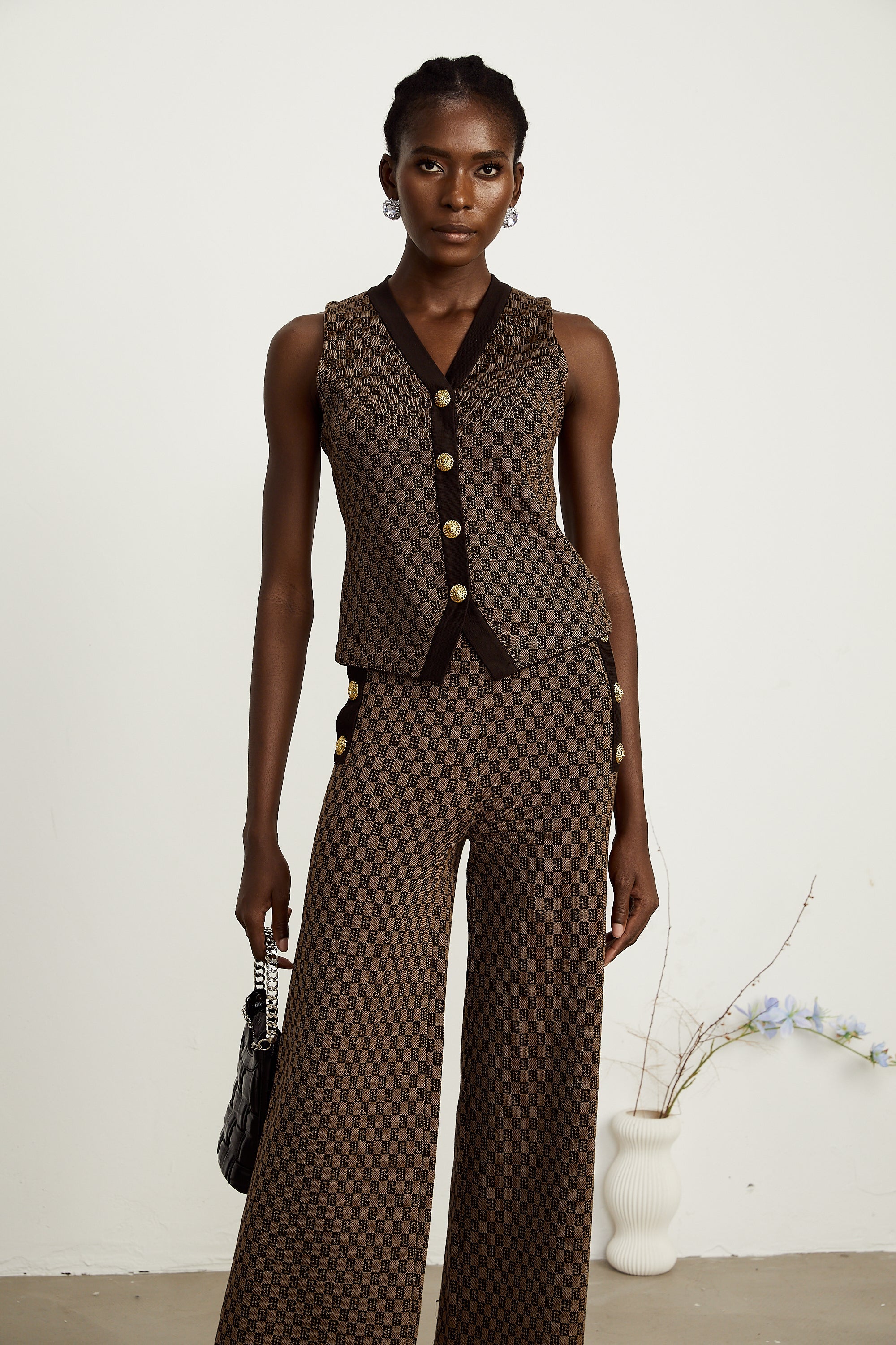 Cyrielle monogram-jacquard top & trousers matching set (Final Sale-US Only)