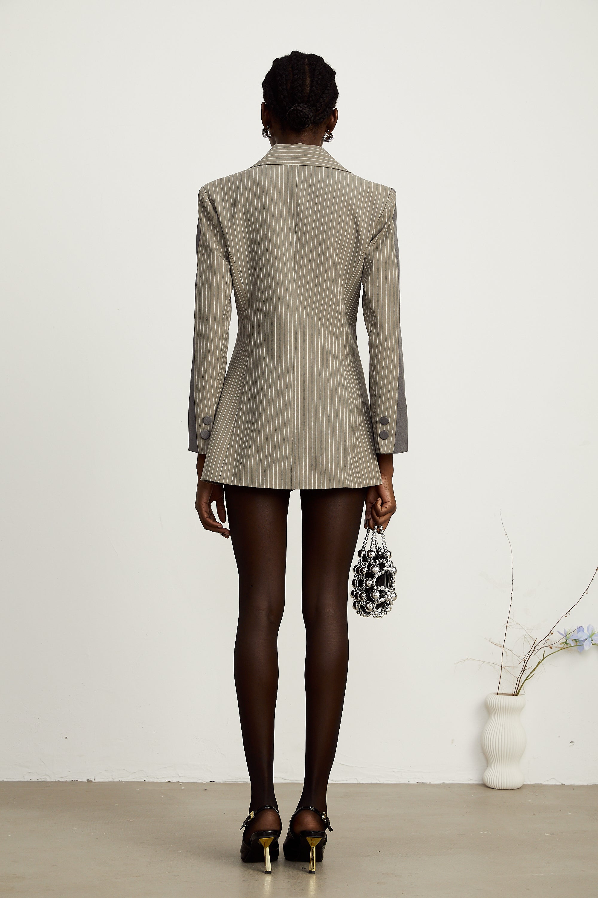 Georgia pinstripe panelled blazer