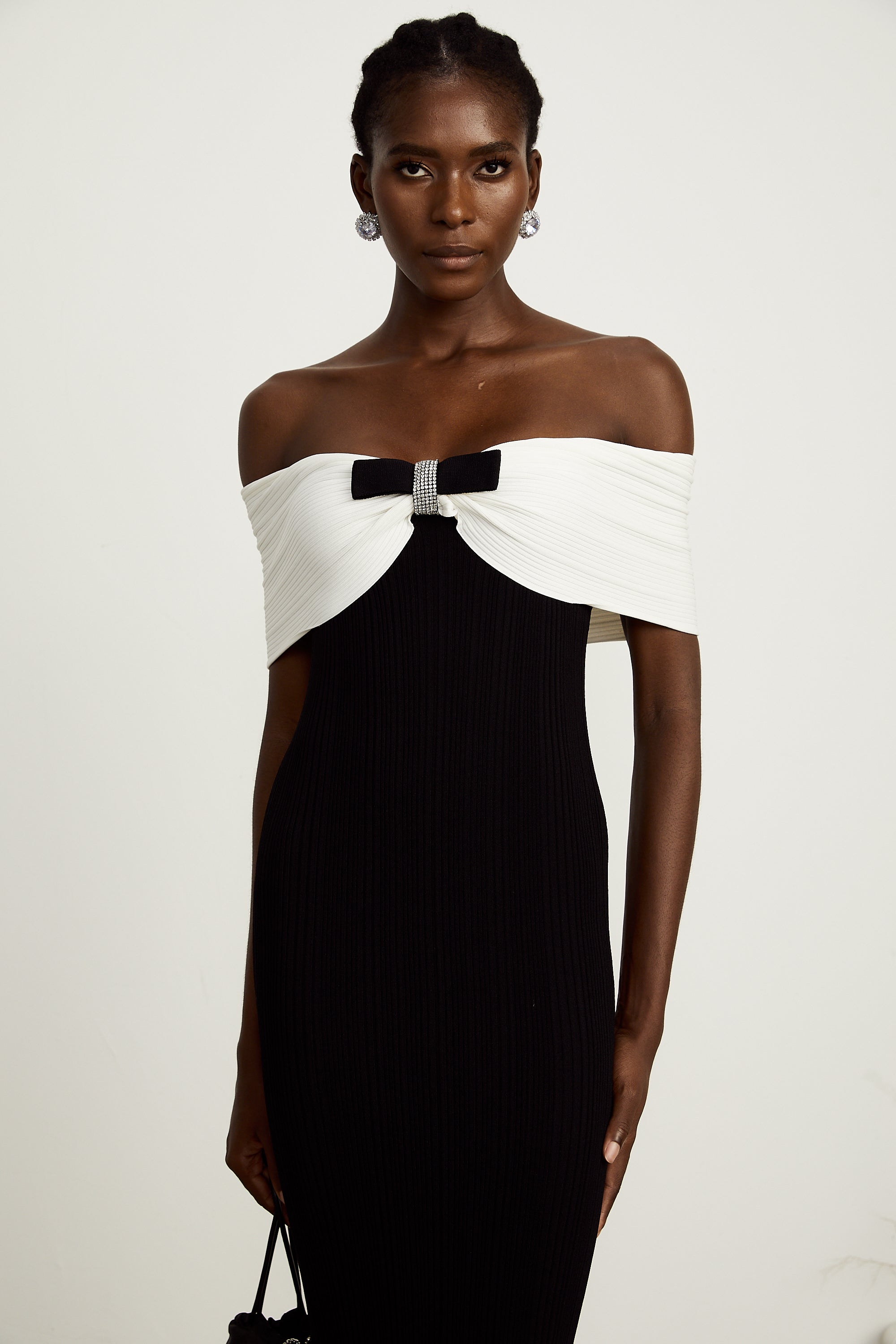 Éliane bow-detail ribbed maxi dress