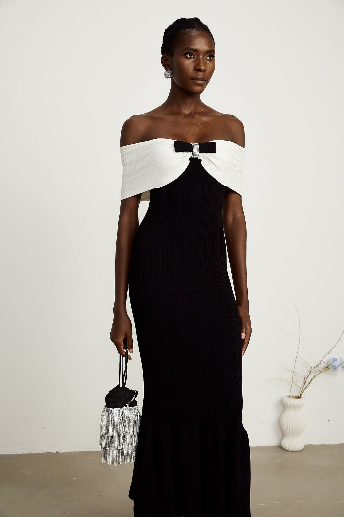 Éliane bow-detail ribbed maxi dress (Final Sale-US Only)