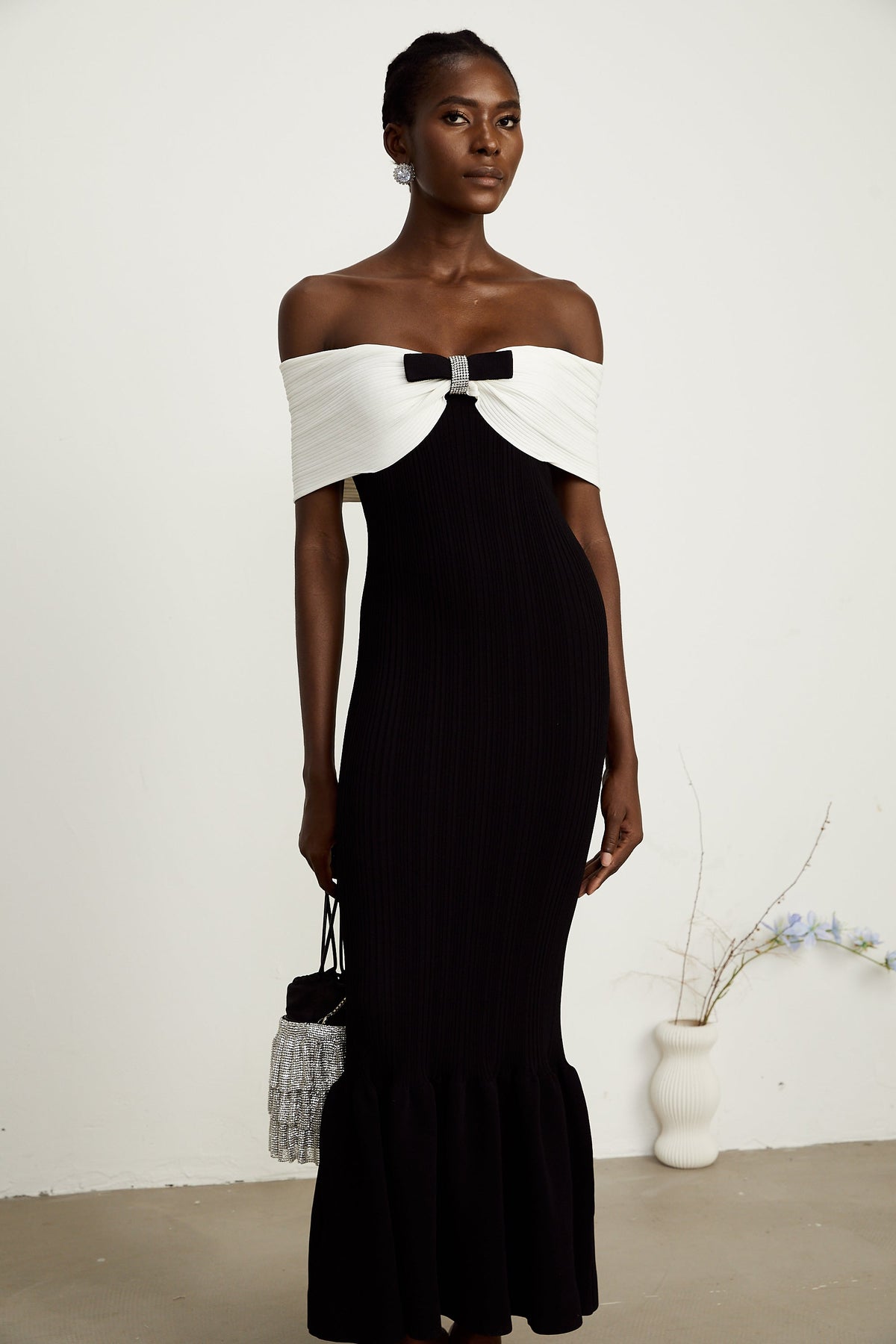 Éliane bow-detail ribbed maxi dress (Final Sale-US Only)
