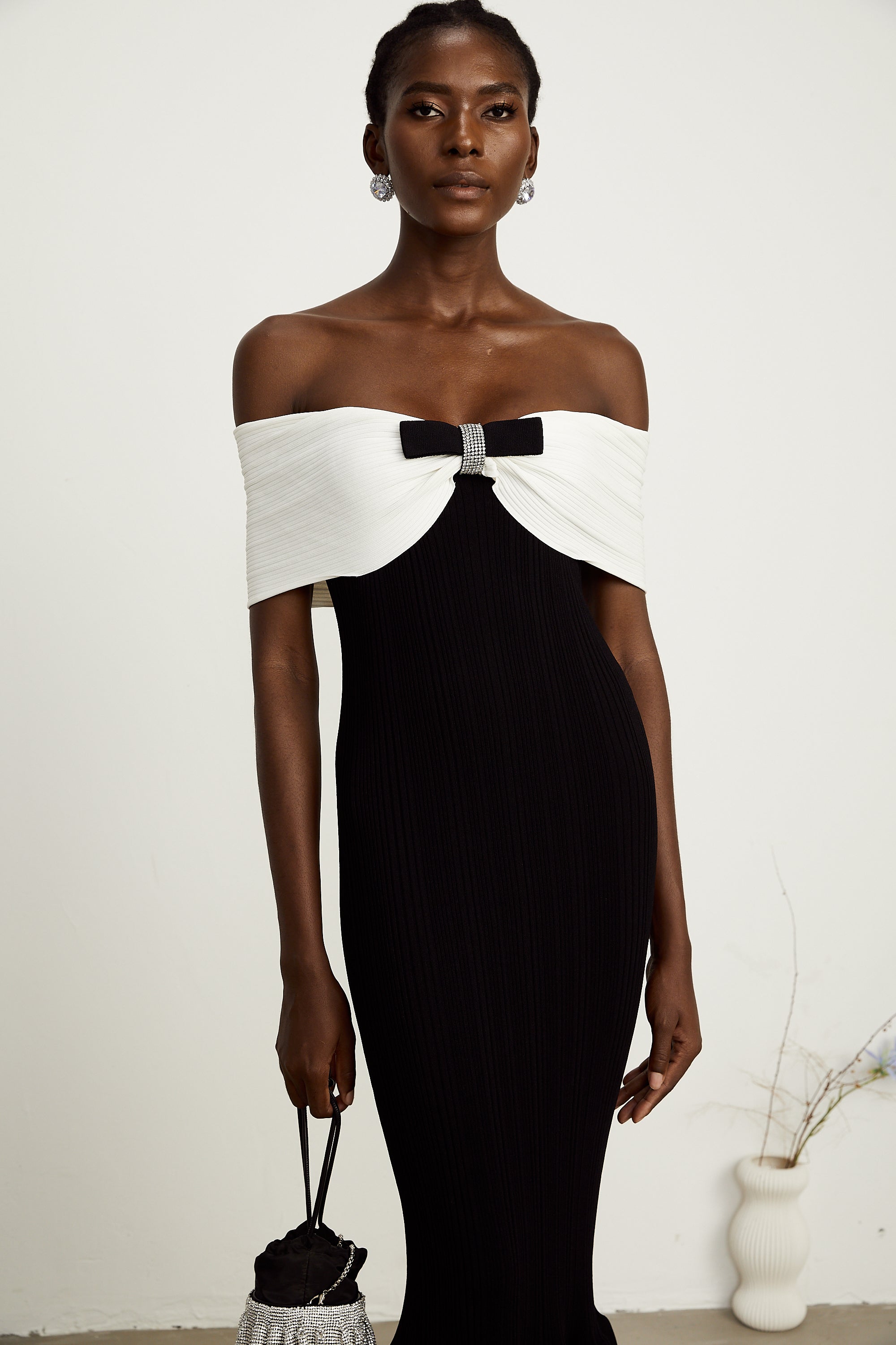 Éliane bow-detail ribbed maxi dress (Final Sale-US Only)
