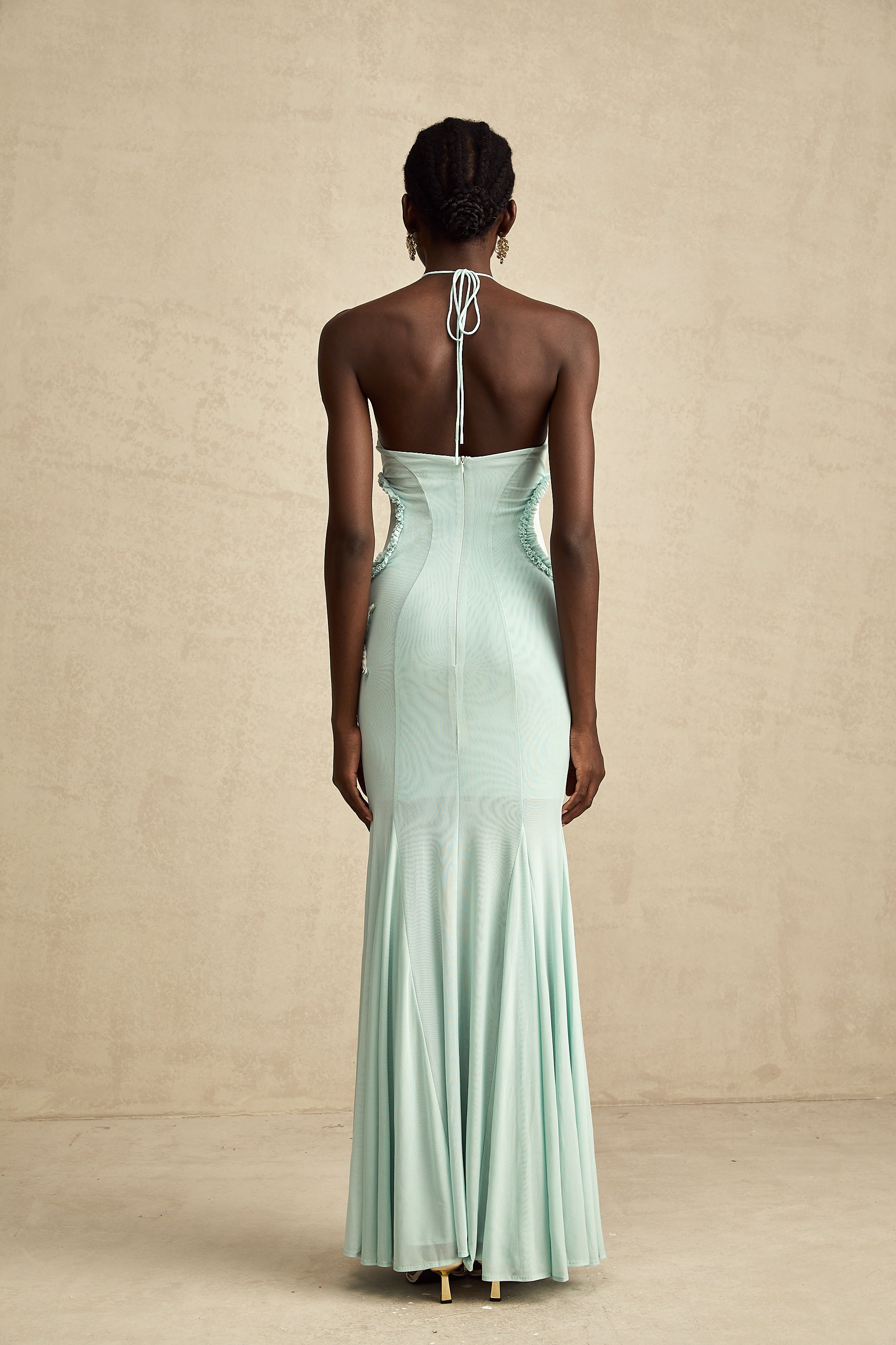 Amélie ruffle-detail butterfly maxi dress