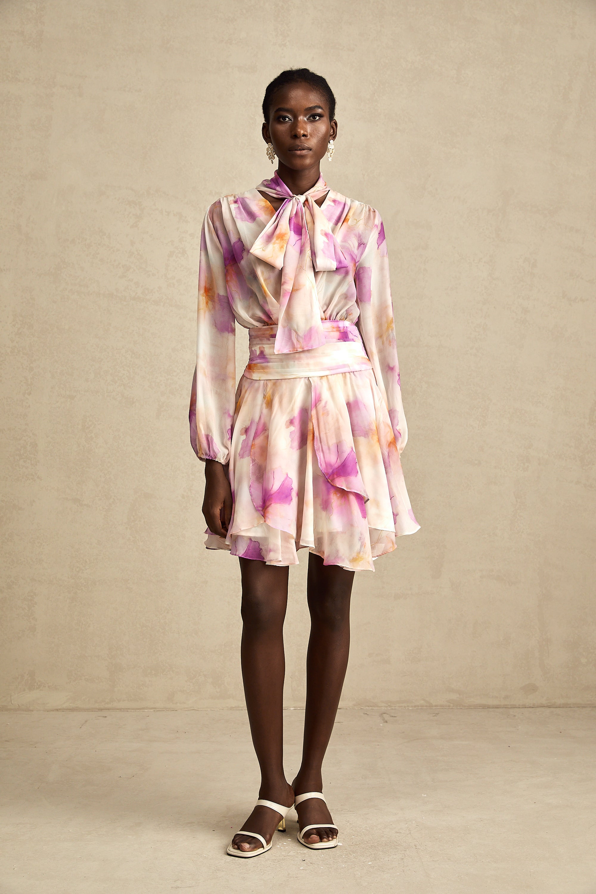 Maëlys floral-print V-neck mini dress (US Only)