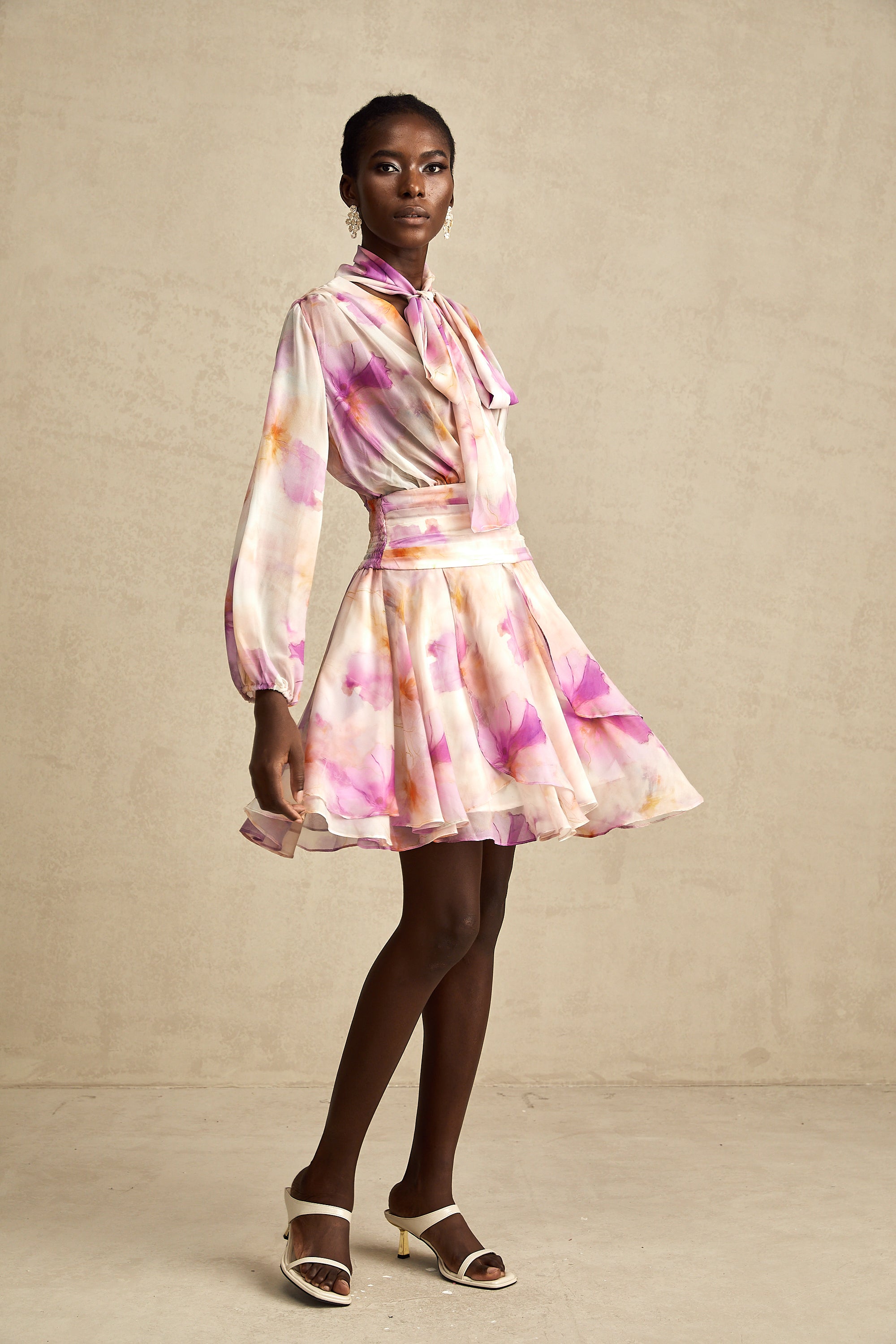 Maëlys floral-print V-neck mini dress (US Only)