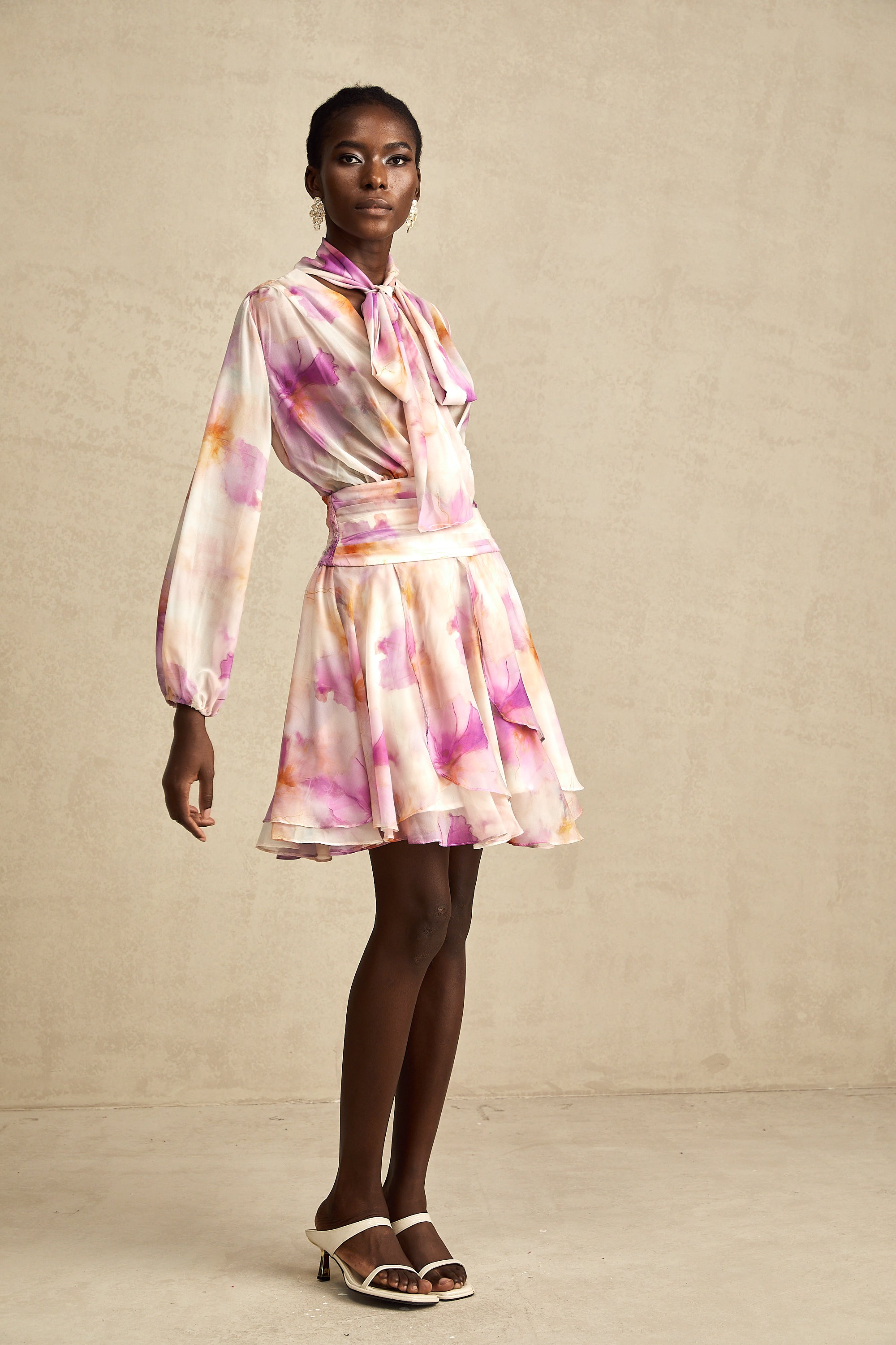 Maëlys floral-print V-neck mini dress (US Only)