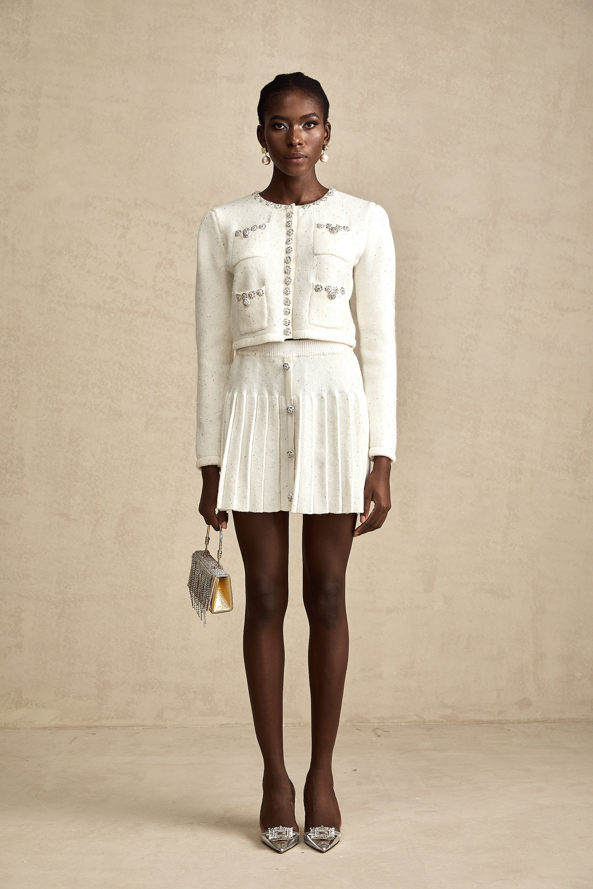 Fabienne white embellished skirt (US Only)