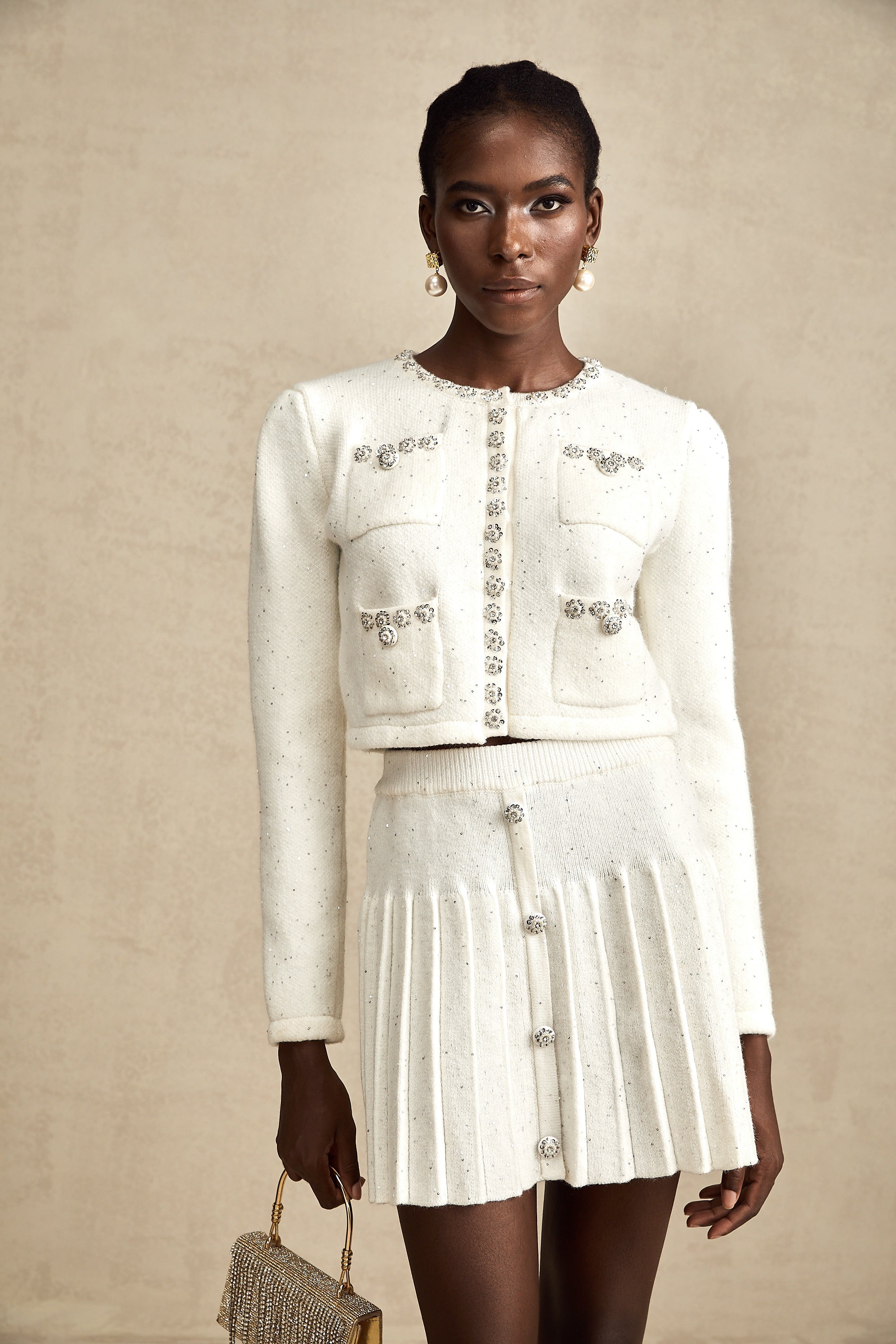 Fabienne white embellished skirt (US Only)