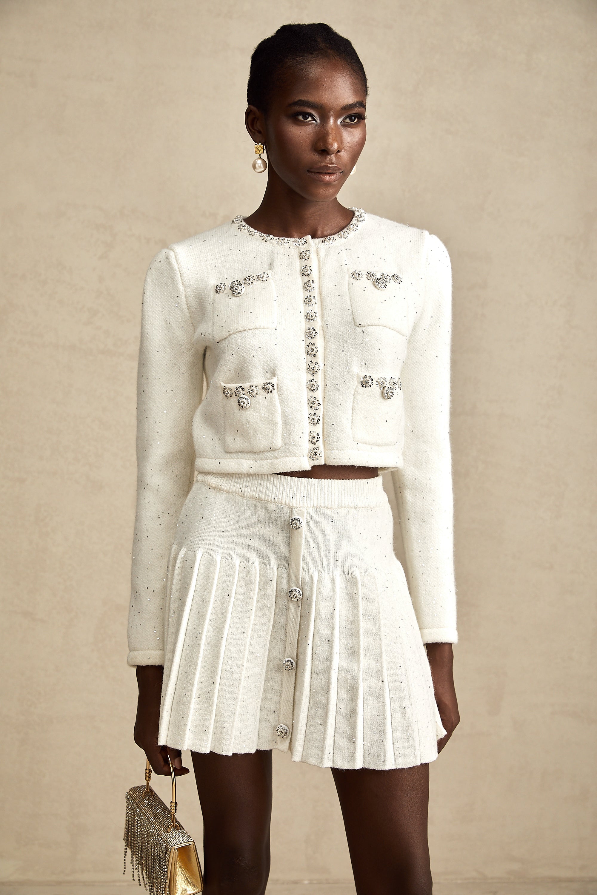 Fabienne white embellished skirt (US Only)