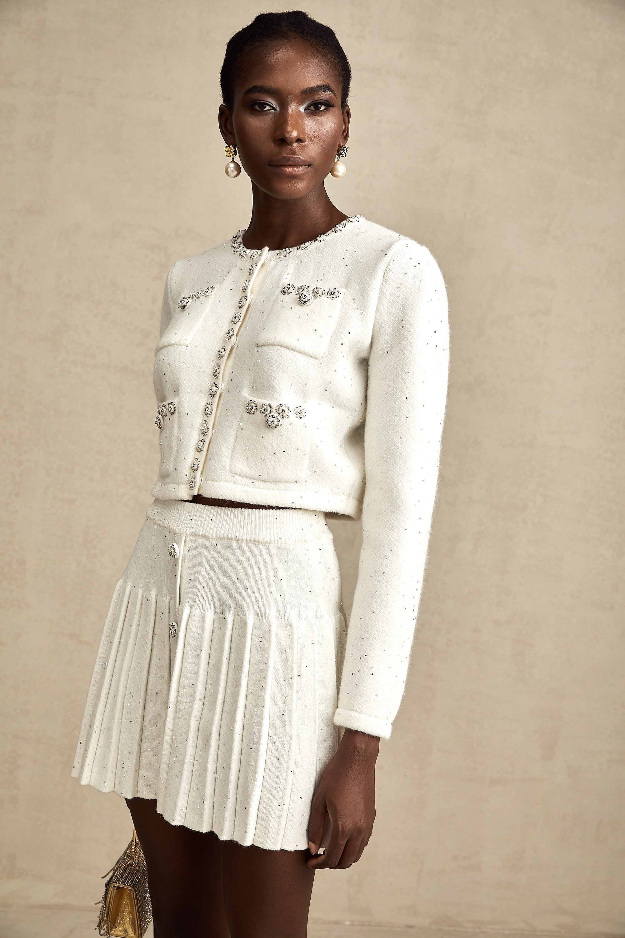 Fabienne white embellished skirt (US Only)
