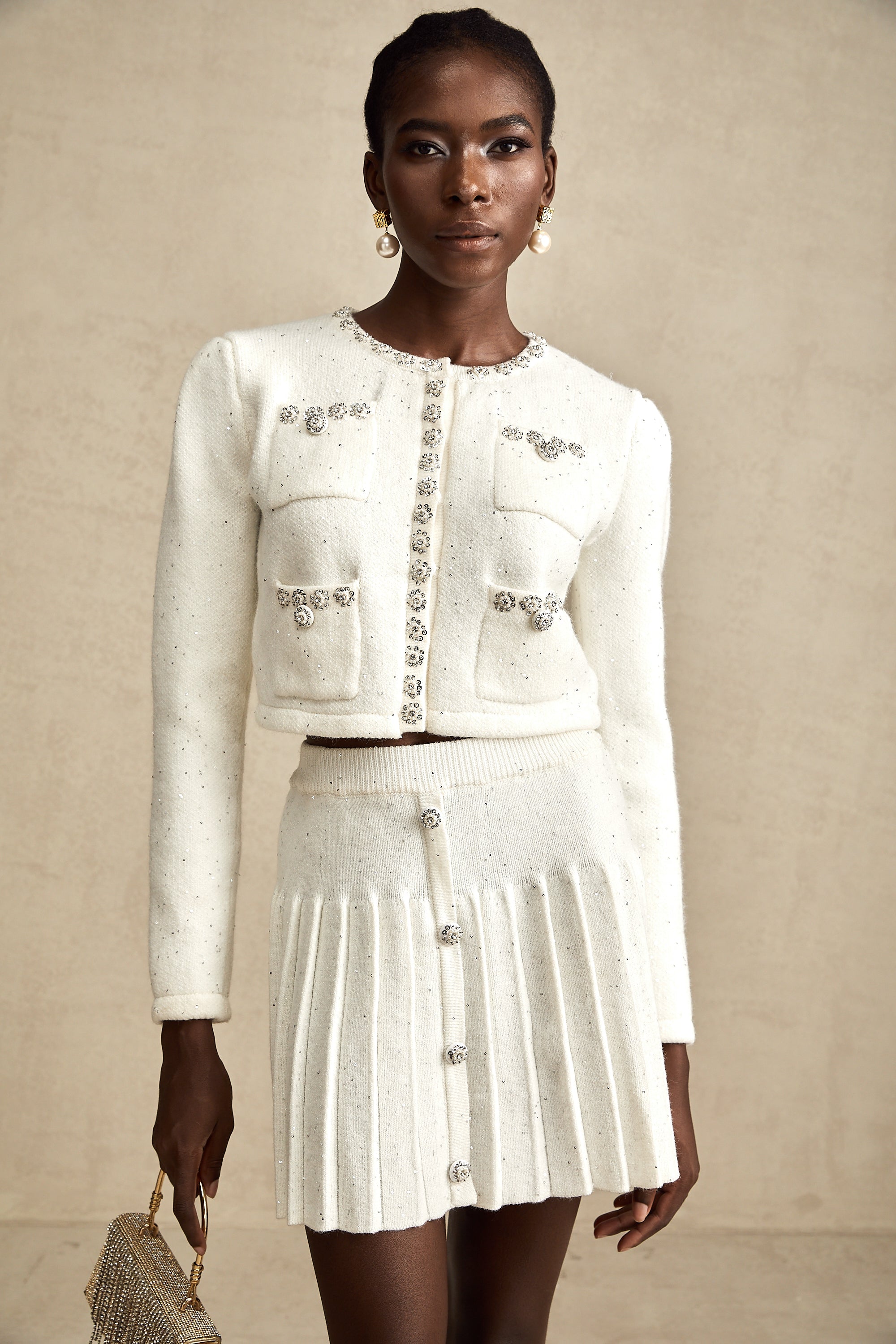 Fabienne white embellished skirt (US Only)