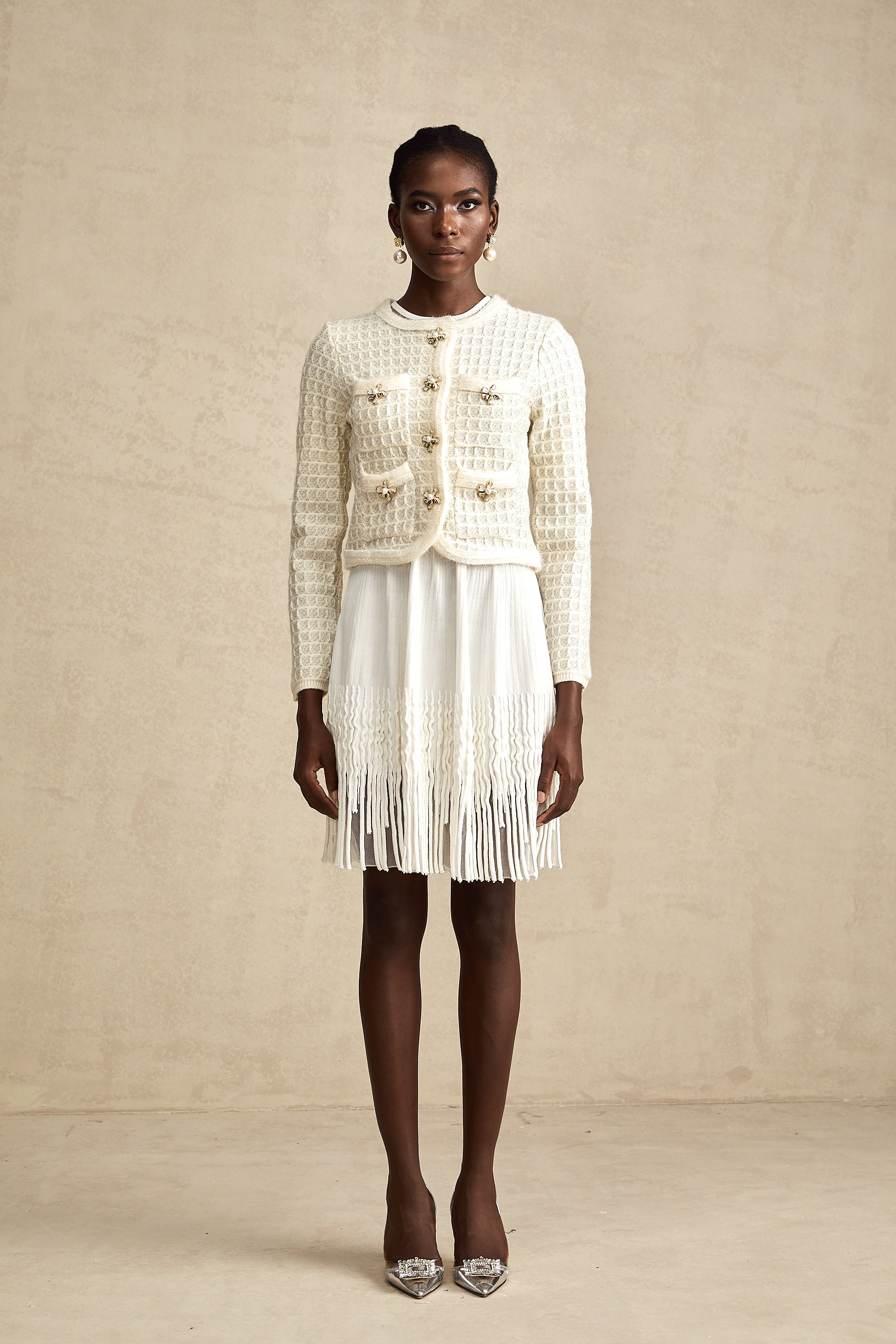 Lisette single-breasted knitted cardigan (US Only)