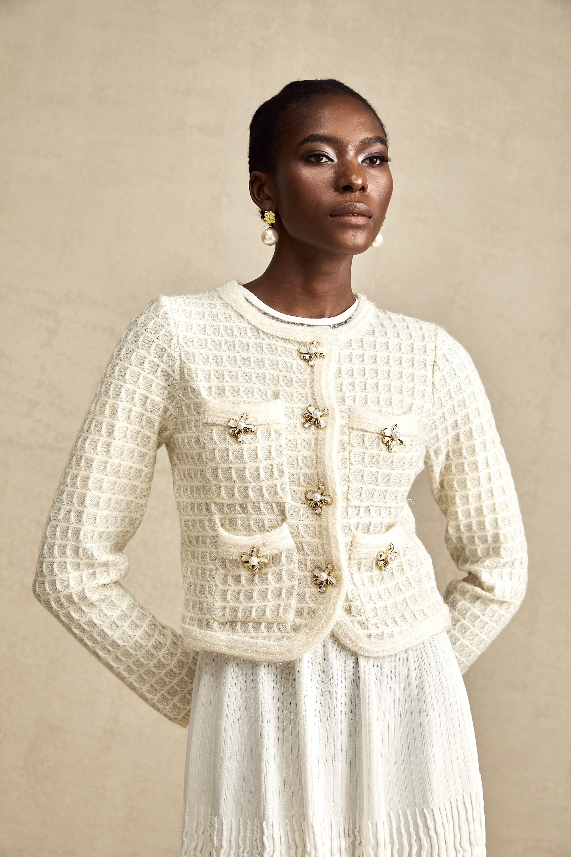 Lisette single-breasted knitted cardigan (US Only)