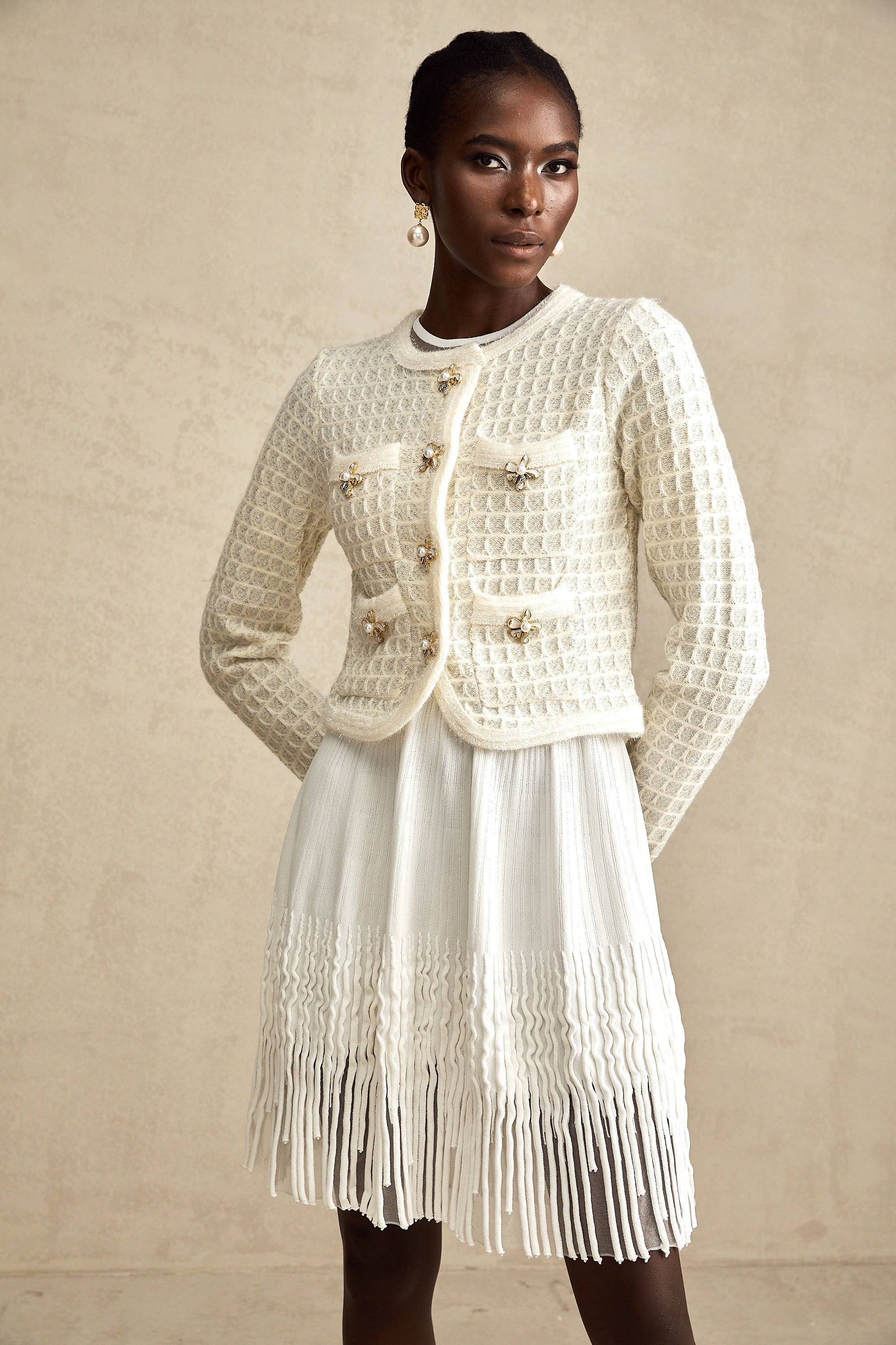 Lisette single-breasted knitted cardigan (US Only)