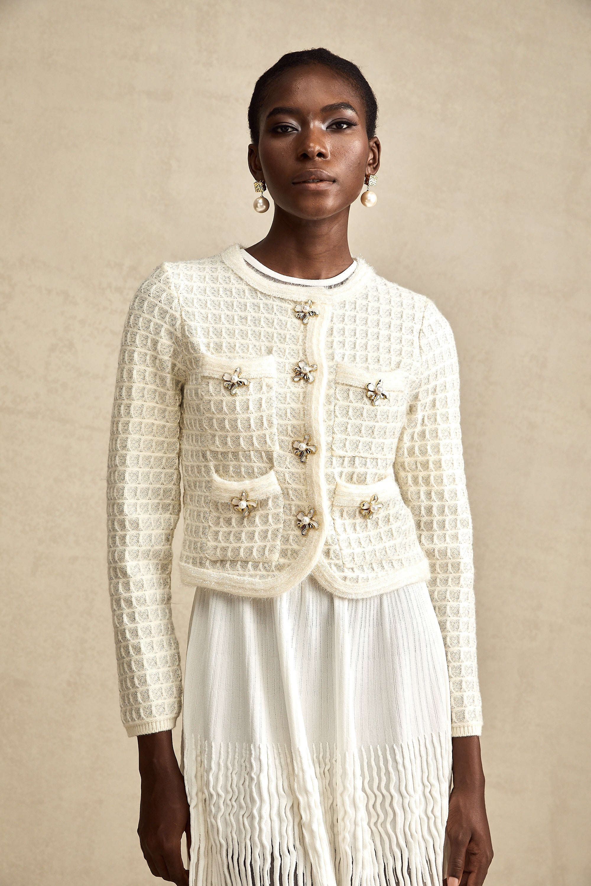 Lisette single-breasted knitted cardigan (US Only)