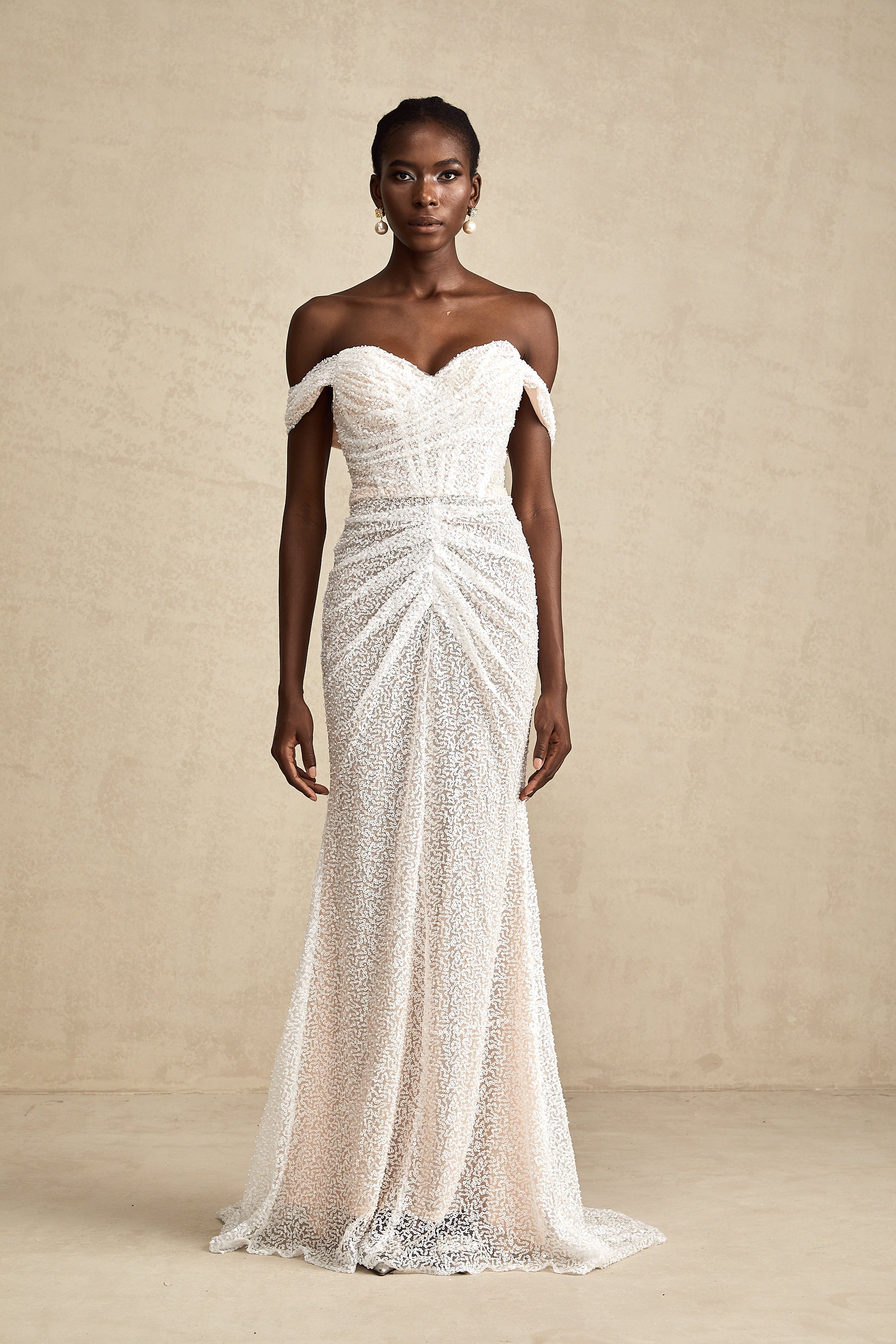 Margot white embellished off-shoulder maxi dress (Final Sale-US Only)