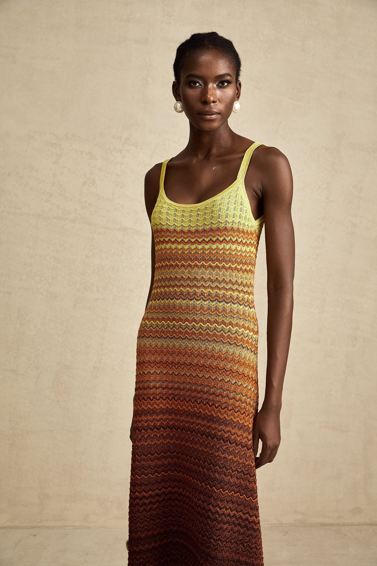 Audrey gradient knitted maxi dress