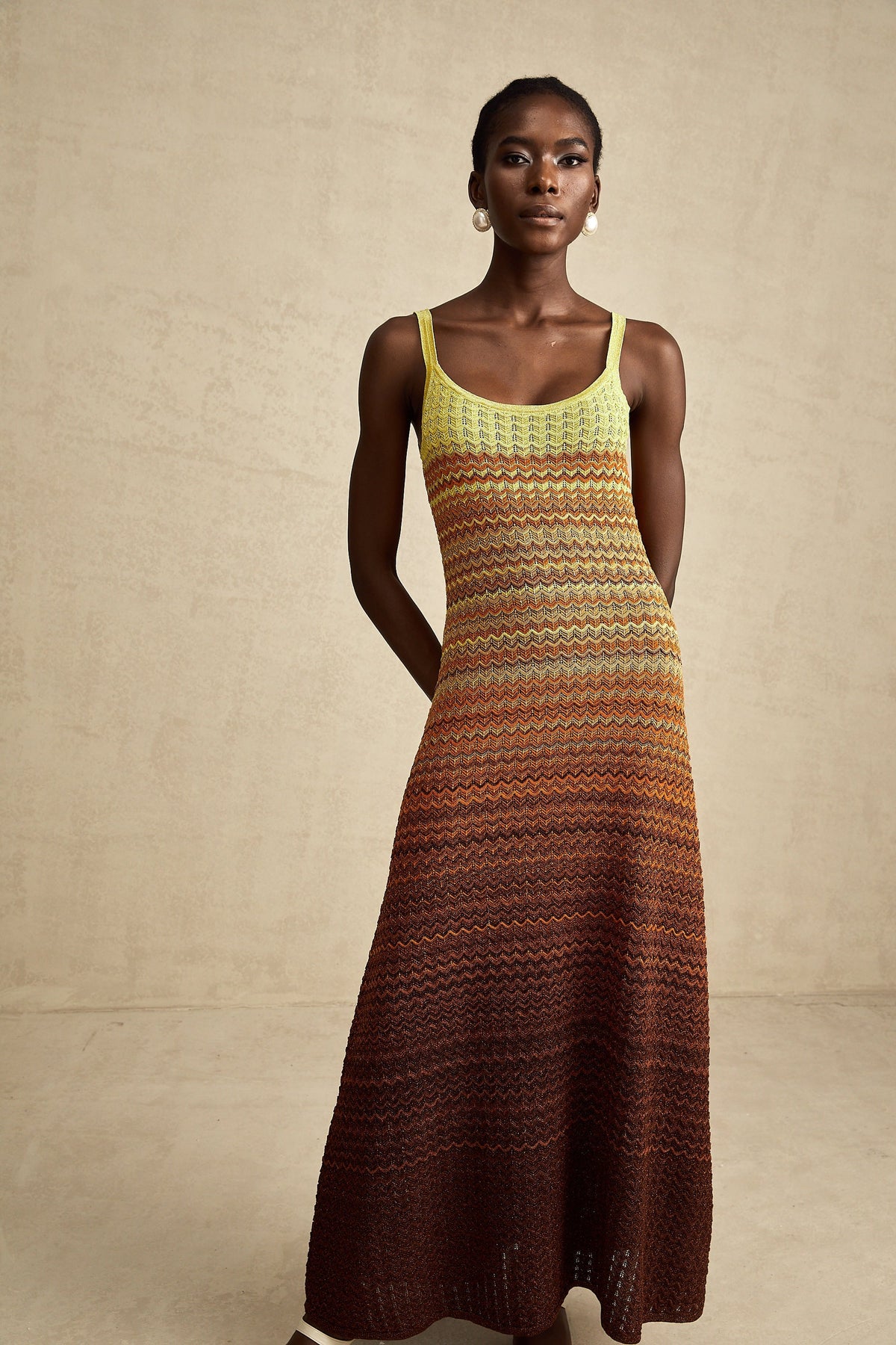 Audrey gradient knitted maxi dress
