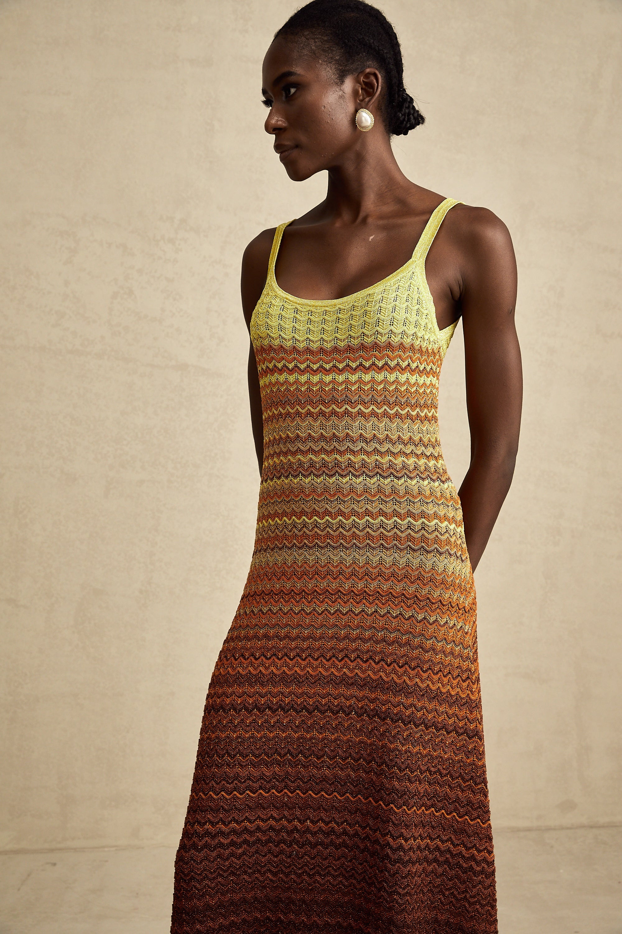 Audrey gradient knitted maxi dress
