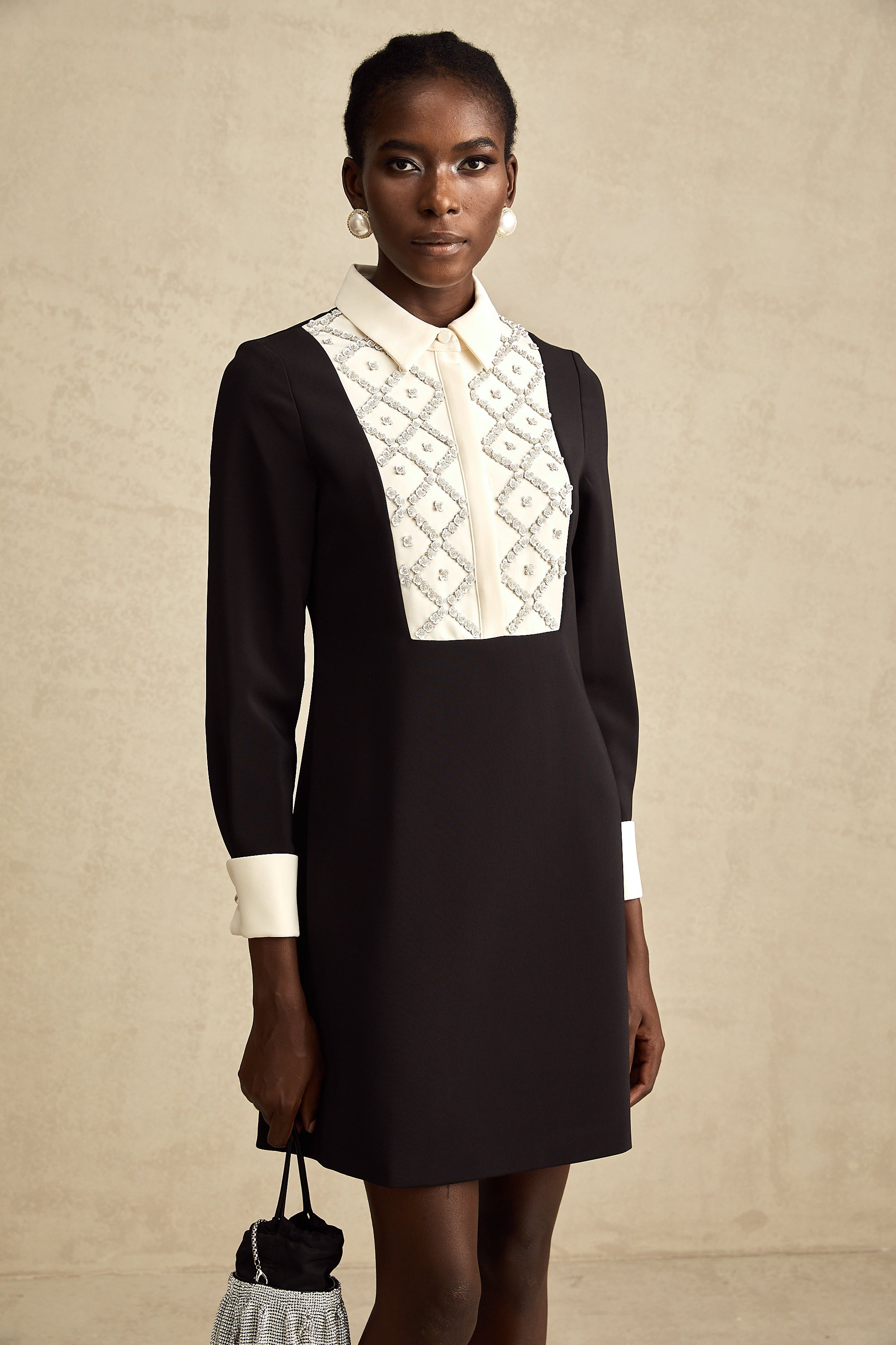 Esmée Two Tone Embellished Mini Dress (Final Sale-US Only)