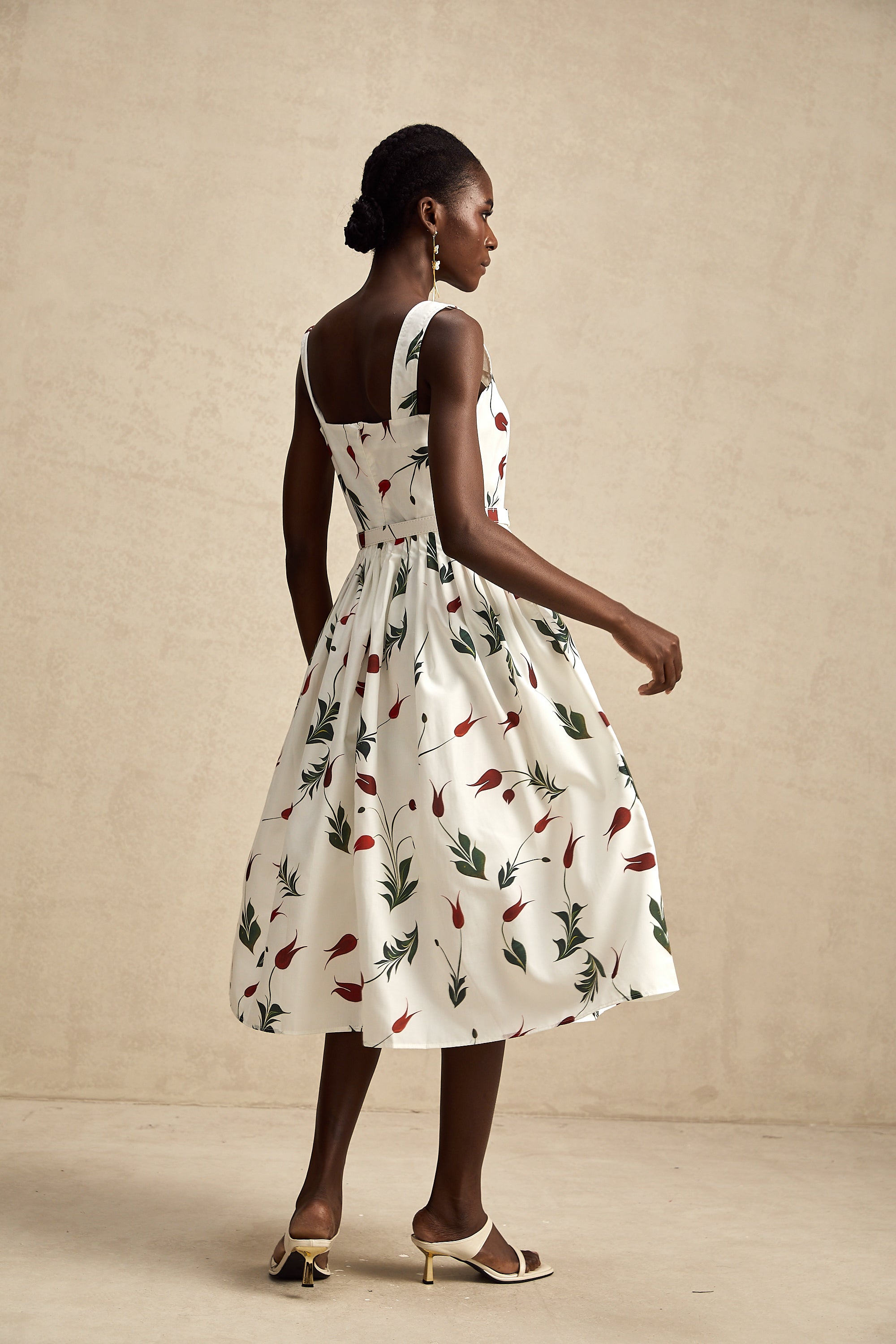 Ginevra floral-print poplin midi dress