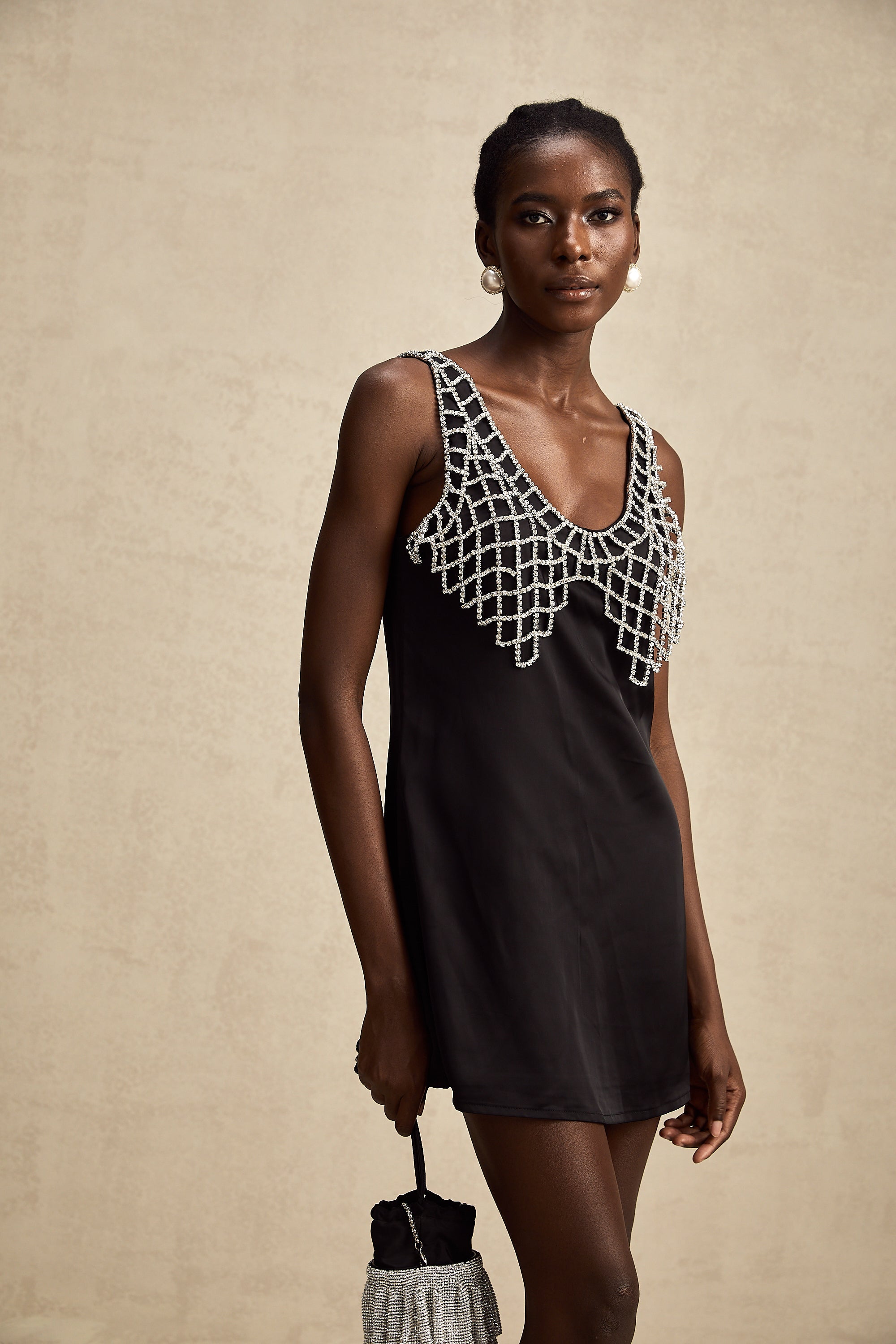 Léonore crystal-embellished satin mini dress (Final Sale-US Only)