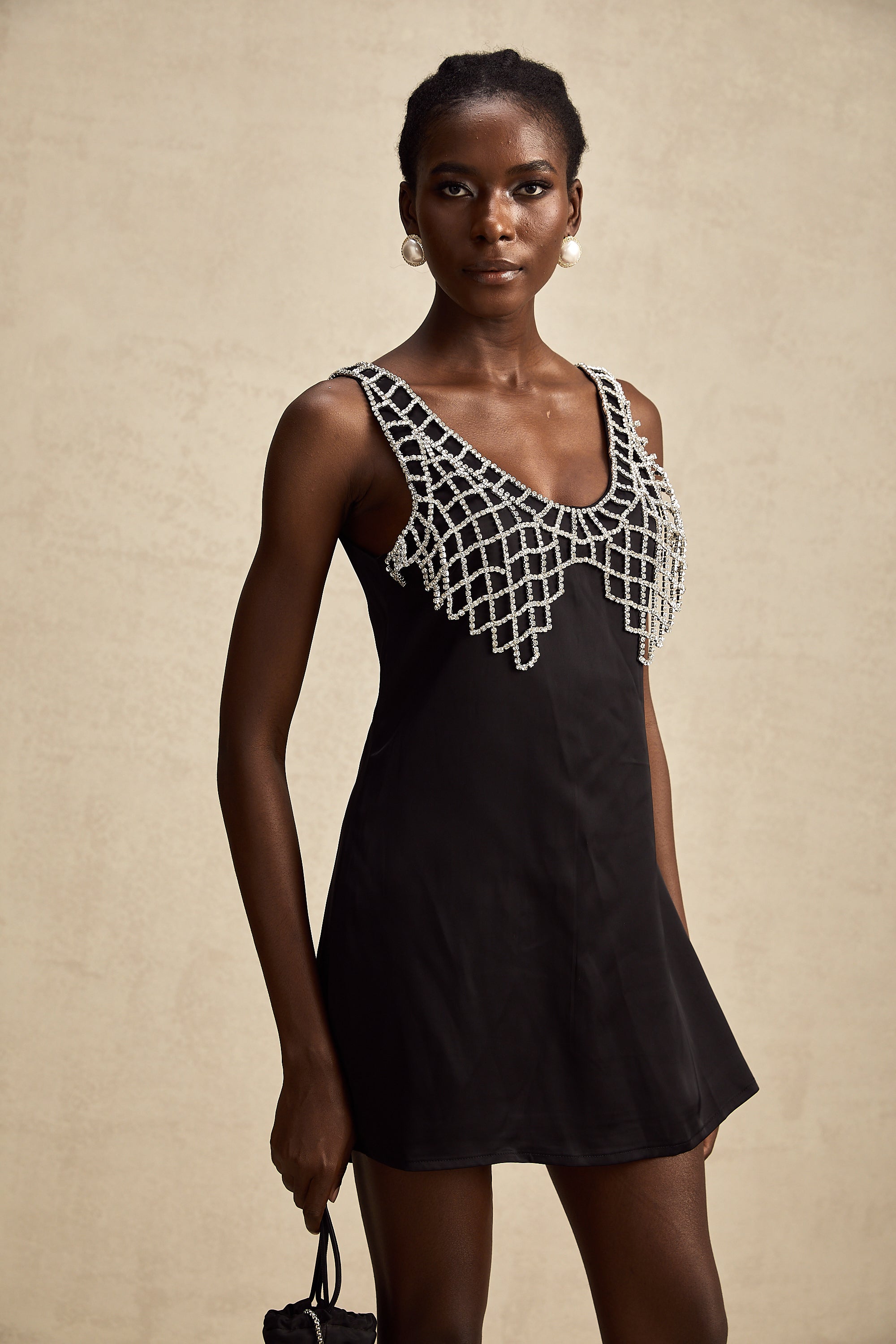 Léonore crystal-embellished satin mini dress (Final Sale-US Only)
