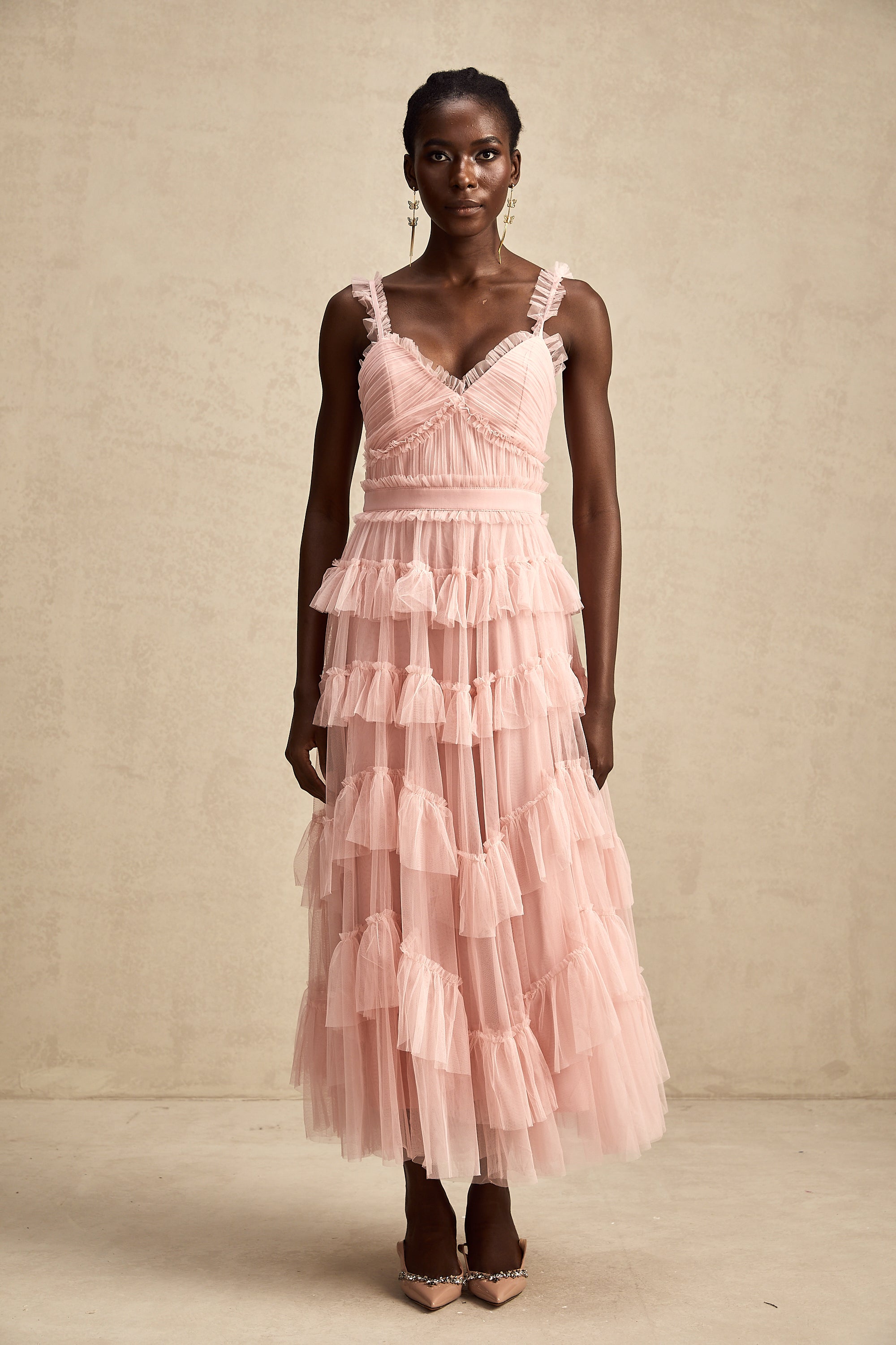 Elvire layered ruffled tulle maxi dress (Final Sale-US Only)