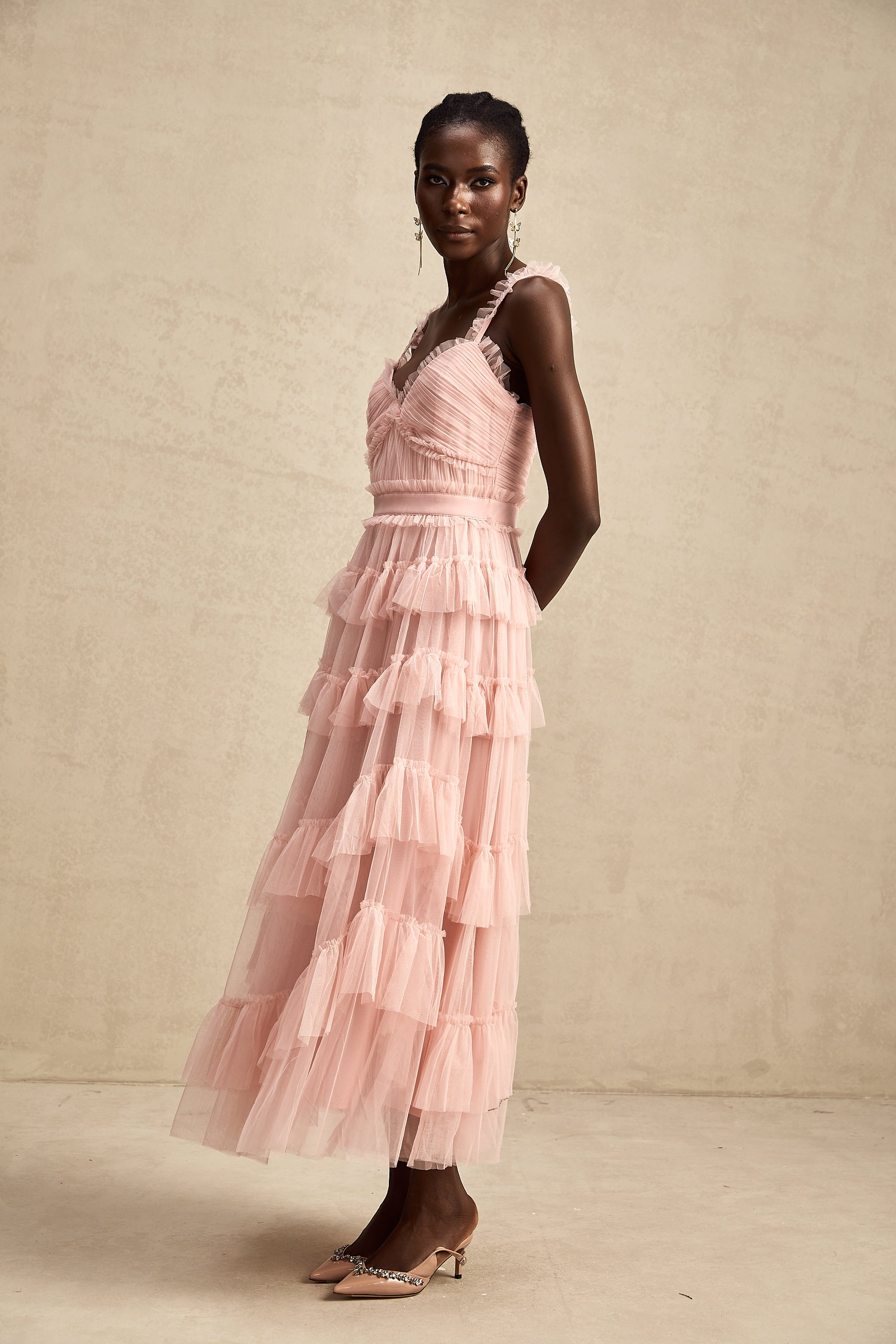 Elvire layered ruffled tulle maxi dress (Final Sale-US Only)