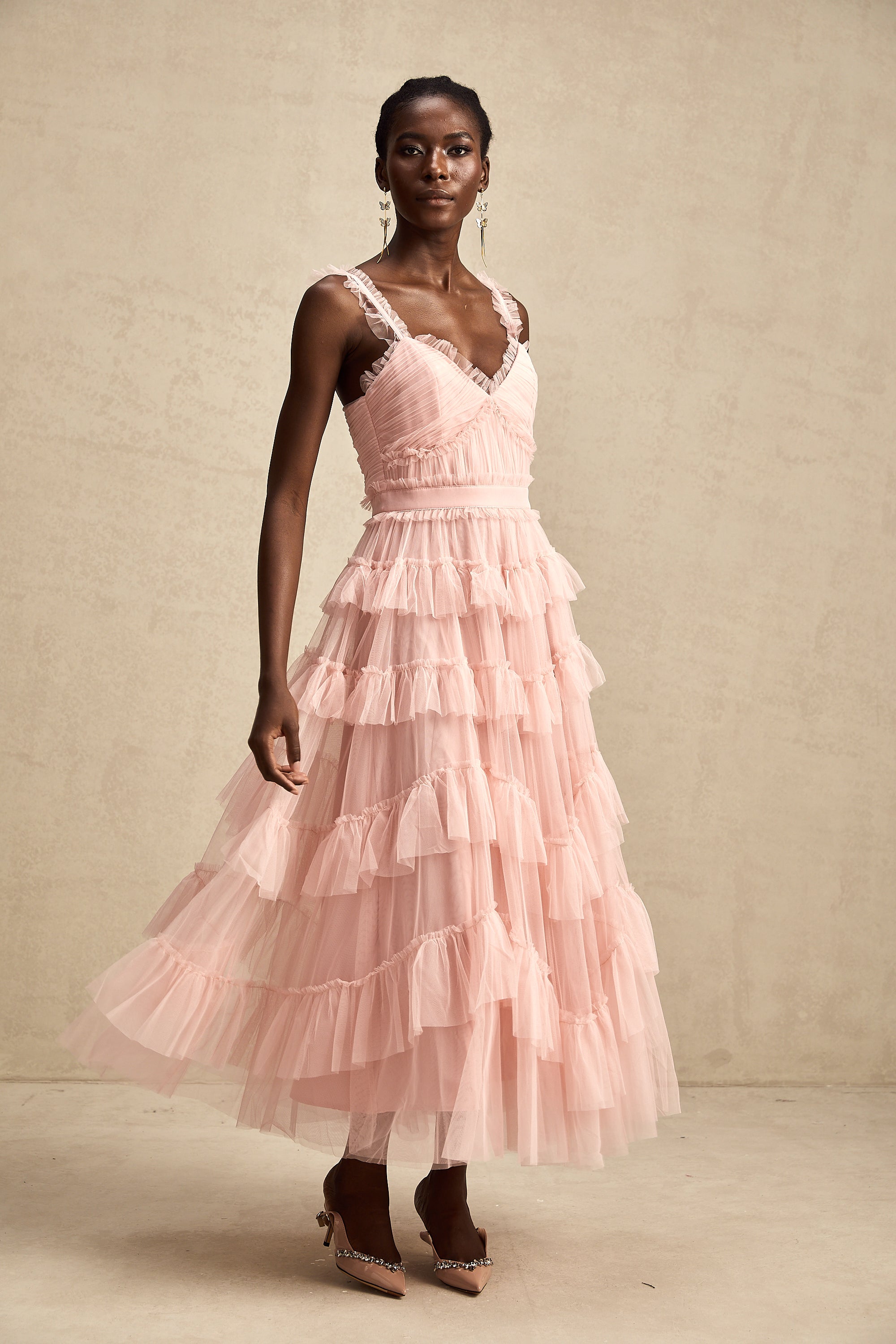 Elvire layered ruffled tulle maxi dress (Final Sale-US Only)