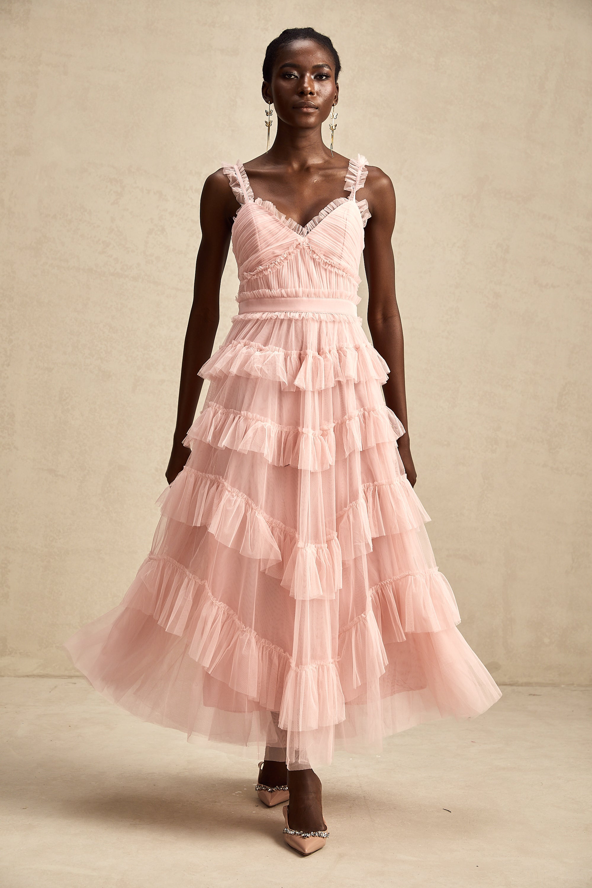 Elvire layered ruffled tulle maxi dress (Final Sale-US Only)