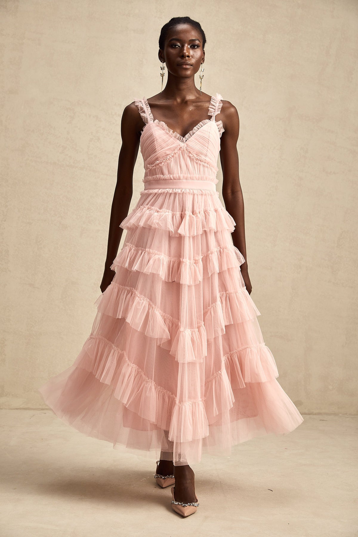 Elvire layered ruffled tulle maxi dress (Final Sale-US Only)