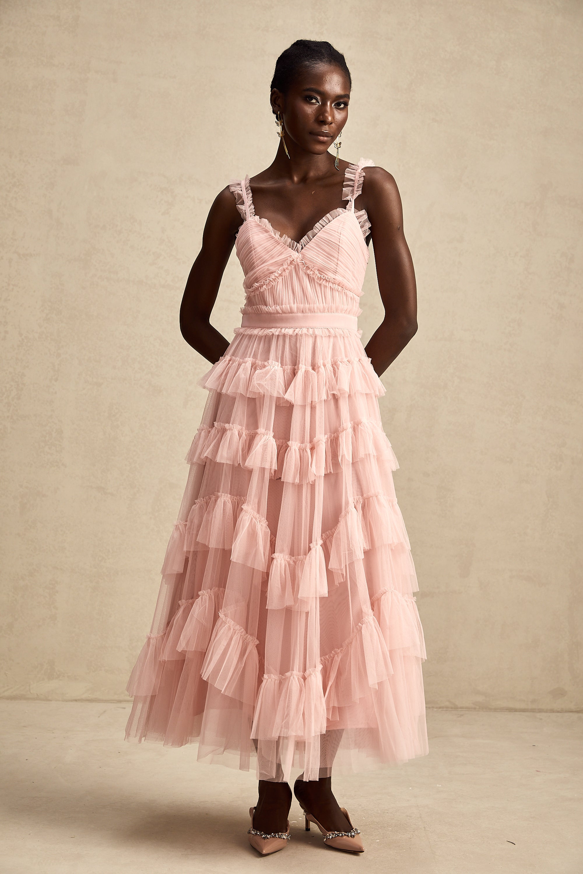 Elvire layered ruffled tulle maxi dress (Final Sale-US Only)