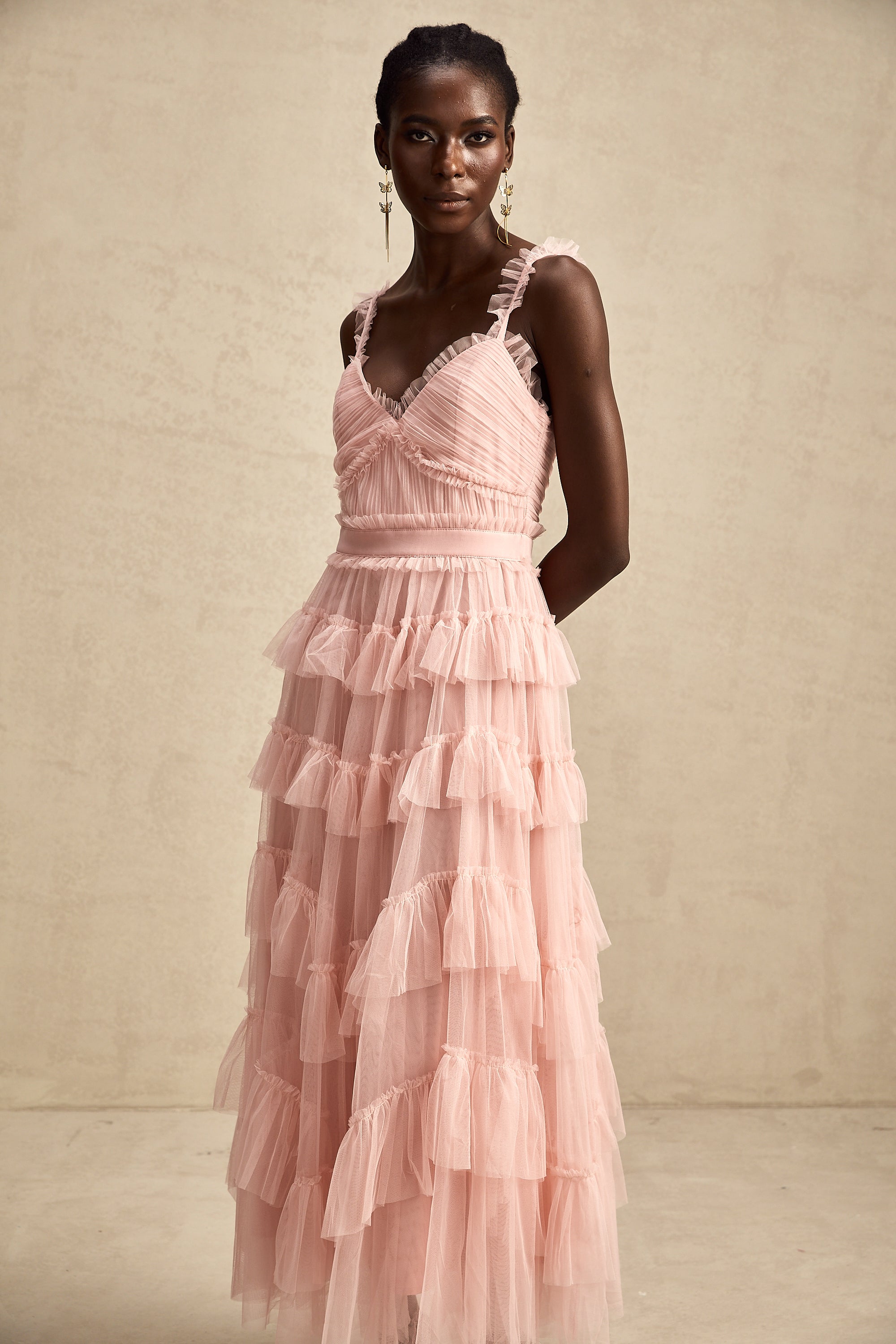 Elvire layered ruffled tulle maxi dress (Final Sale-US Only)