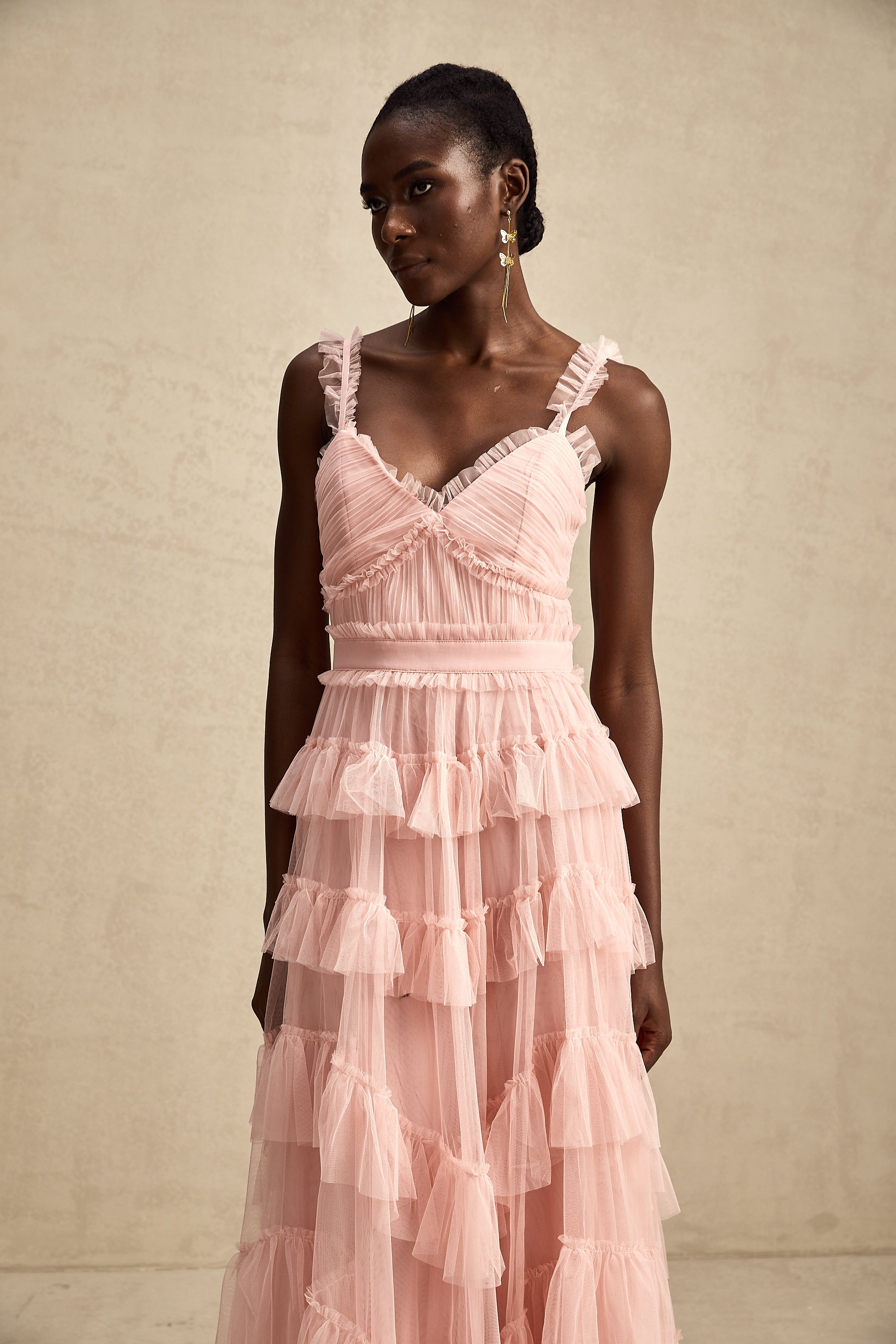 Elvire layered ruffled tulle maxi dress (Final Sale-US Only)