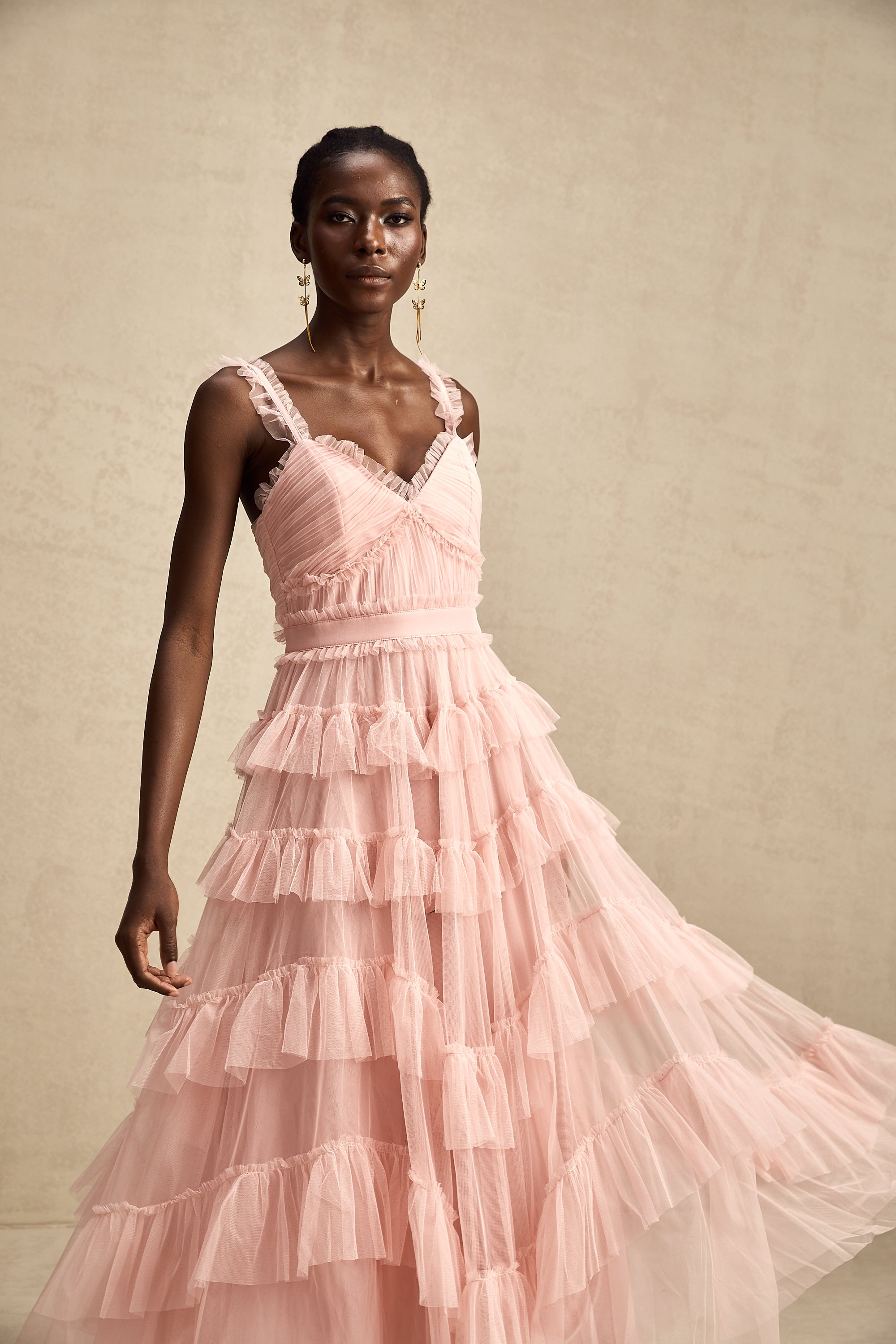 Elvire layered ruffled tulle maxi dress (Final Sale-US Only)