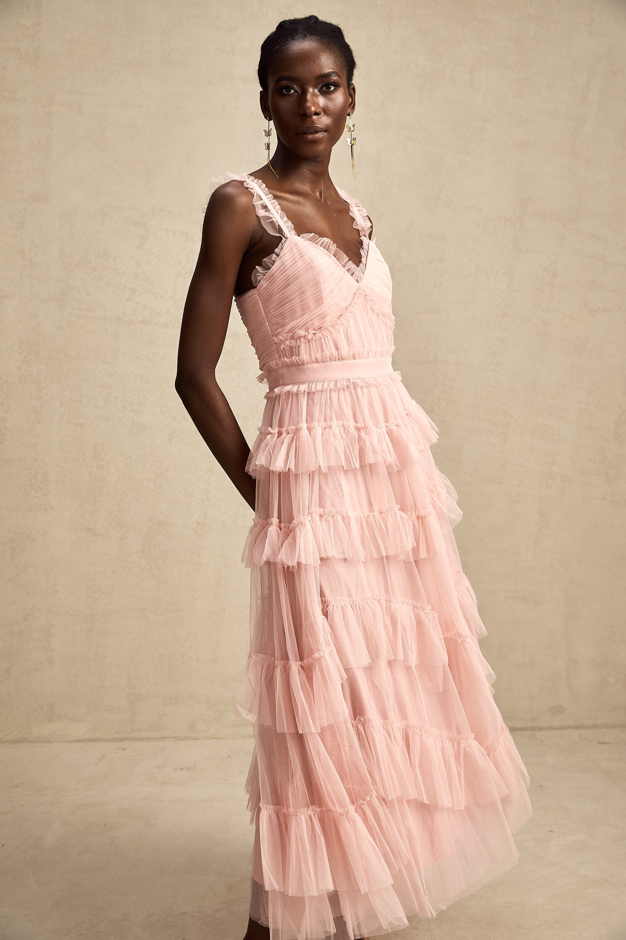 Elvire layered ruffled tulle maxi dress (Final Sale-US Only)