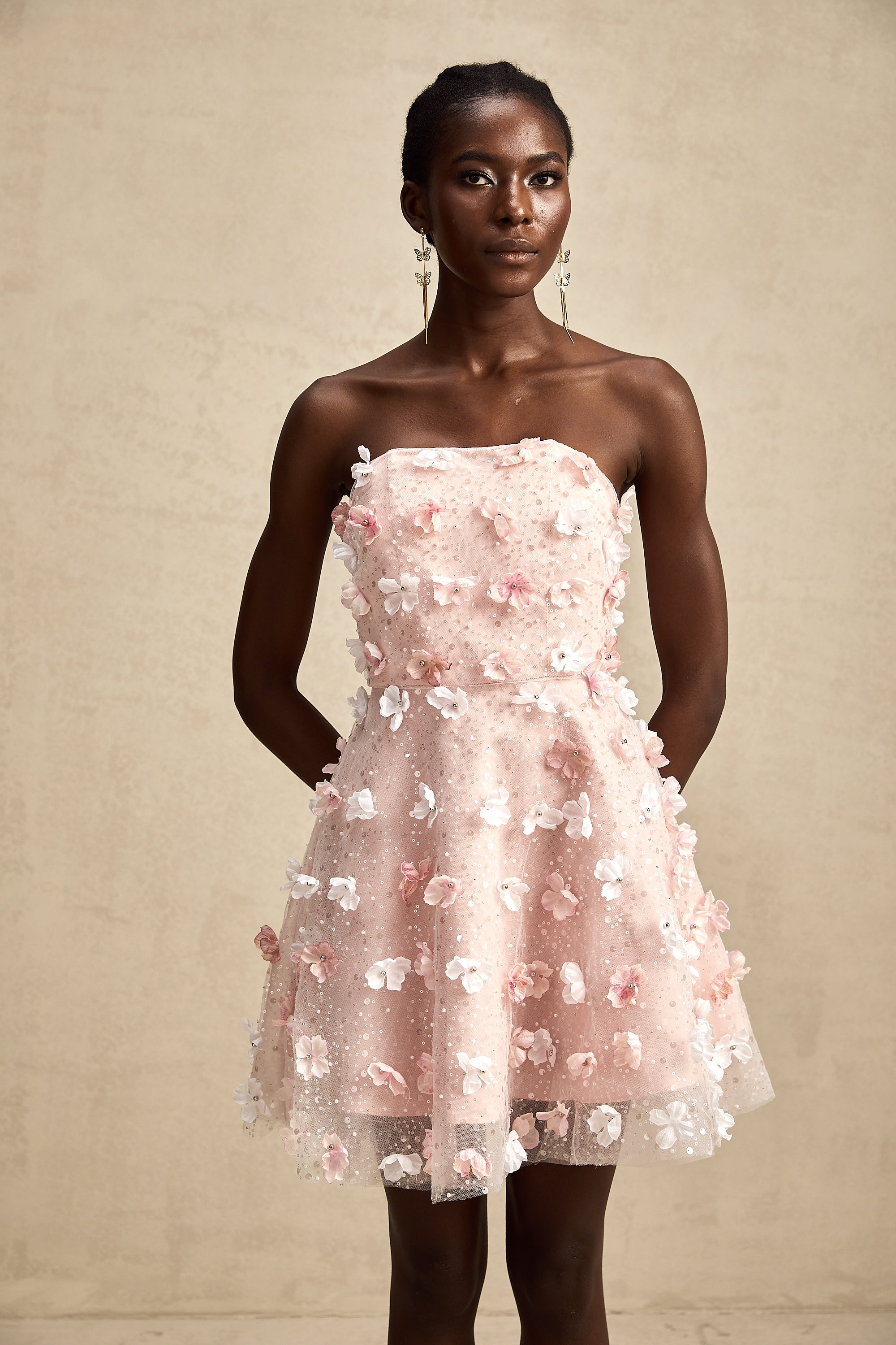 Lilou 3d-petal puffy mini dress (Final Sale-US Only)