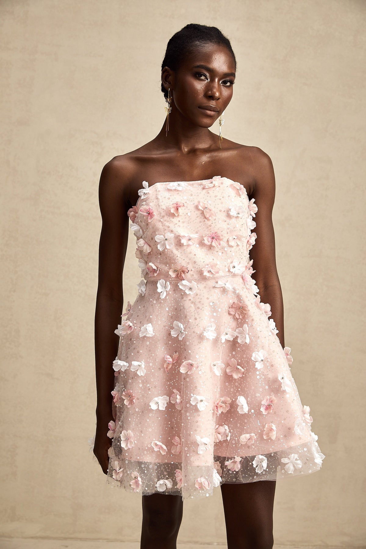 Lilou 3d-petal puffy mini dress (Final Sale-US Only)