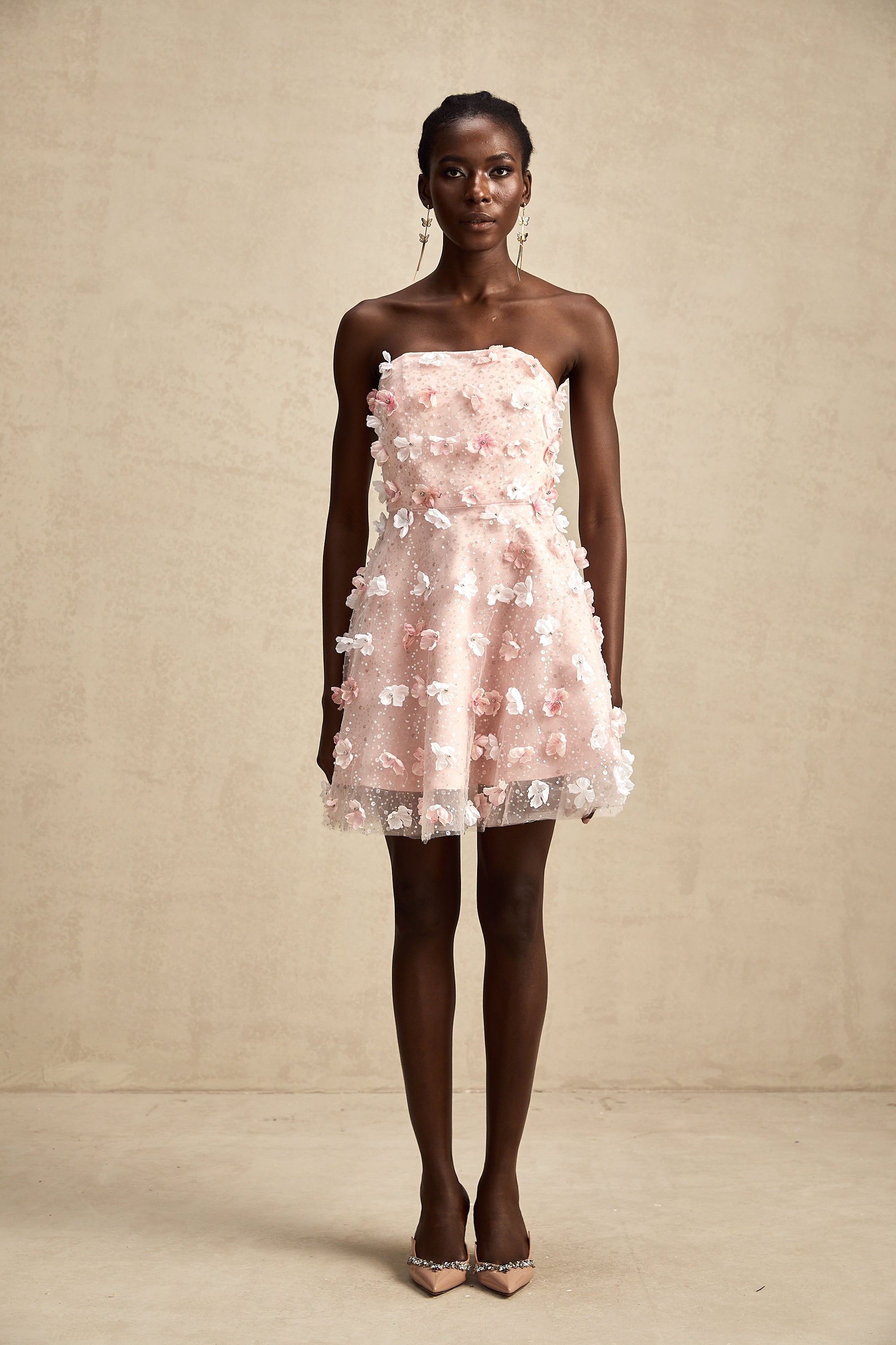 Lilou 3d-petal puffy mini dress (Final Sale-US Only)