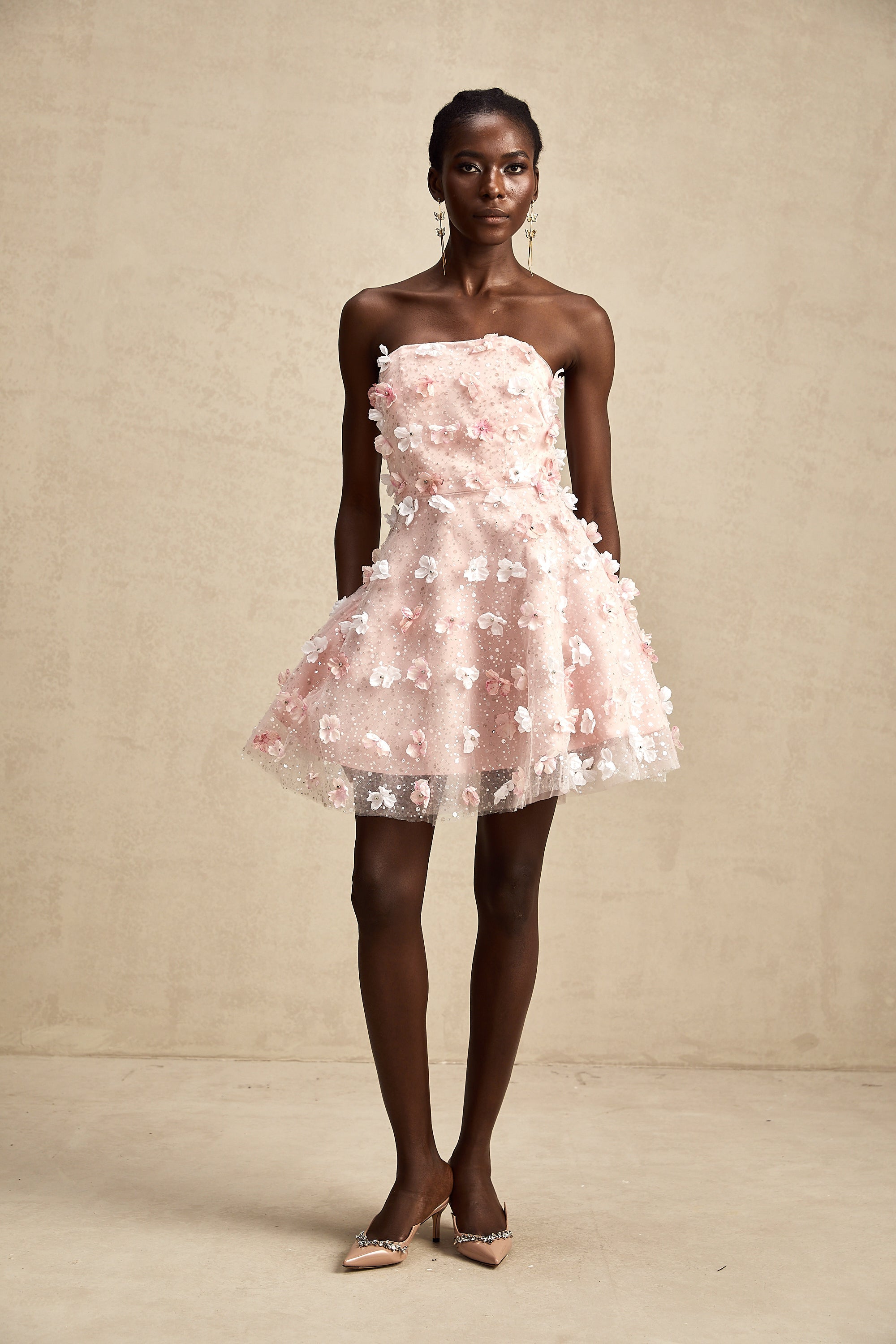 Lilou 3d-petal puffy mini dress (Final Sale-US Only)